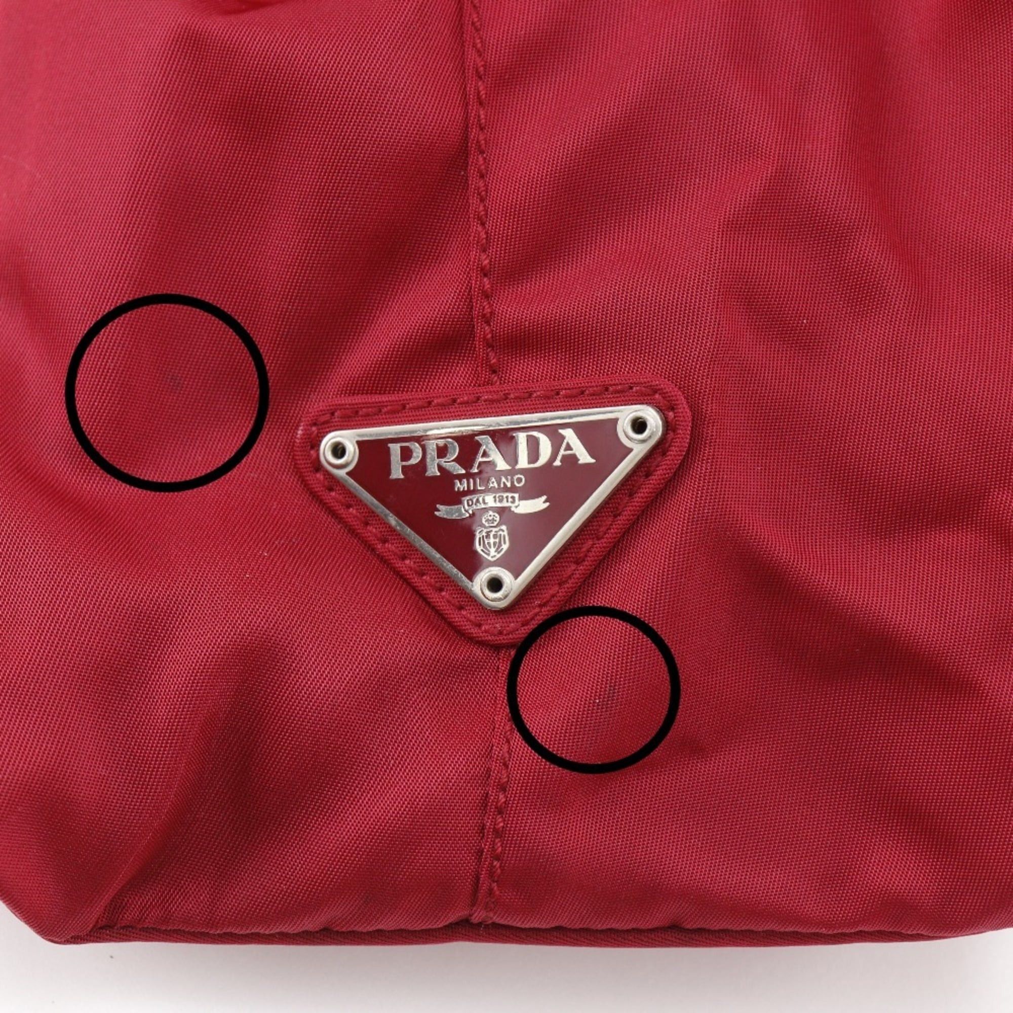 Prada Prada Tote Bag B10310 Nylon Red A4 Women's Size ONE SIZE - 17 Thumbnail