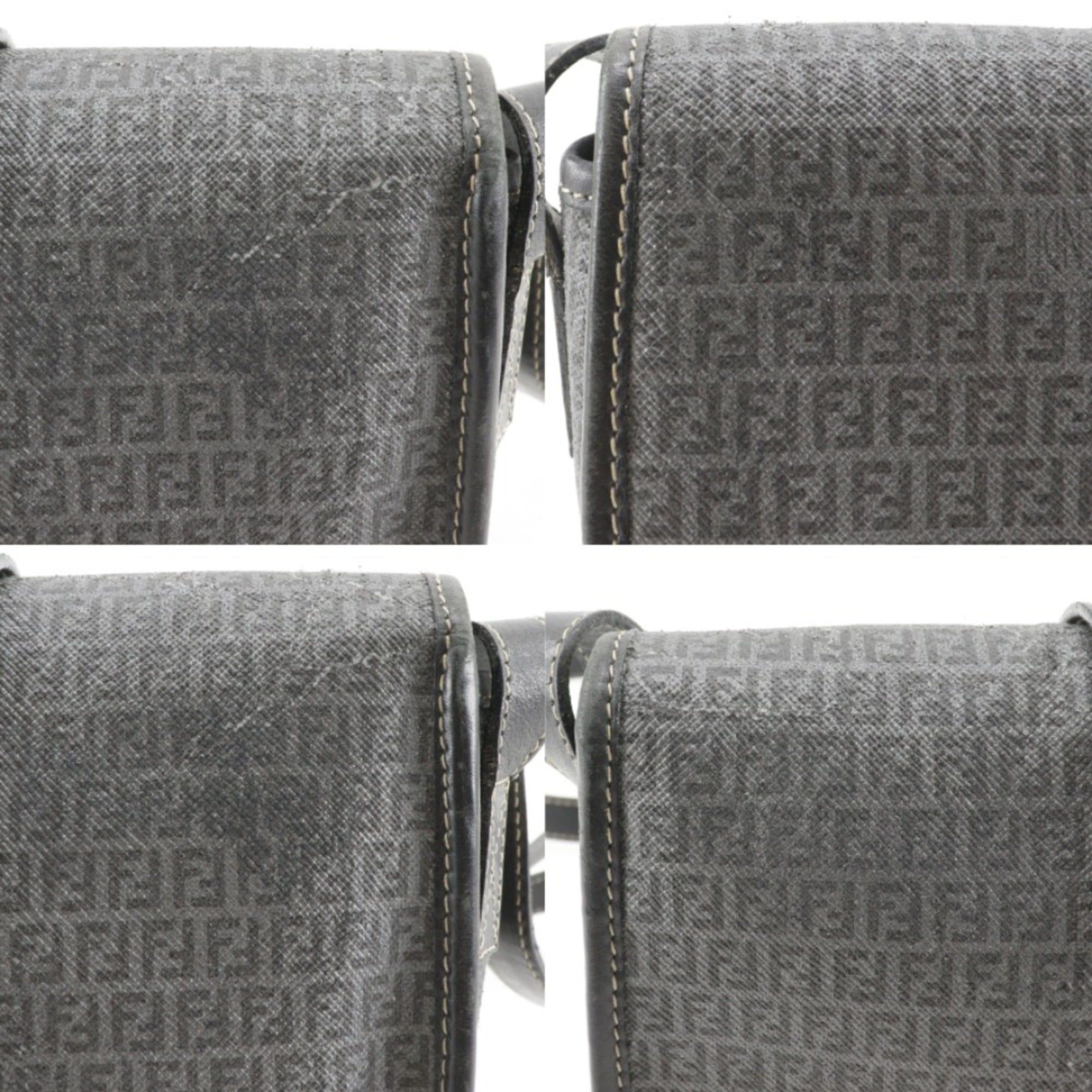 Fendi Fendi Zucchino Shoulder Bag, Pouch, Gray, PVC, Magnetic closure, Women's Size ONE SIZE - 13 Thumbnail
