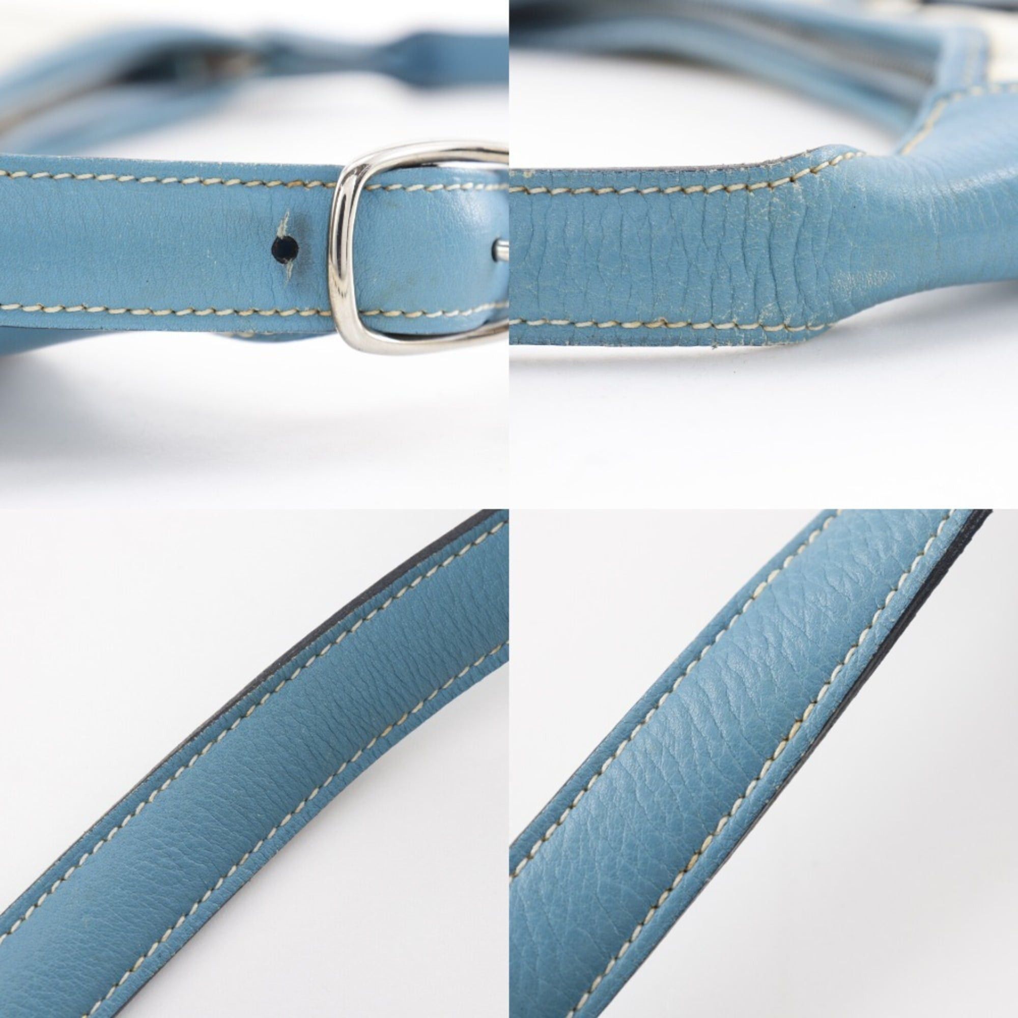 Hermes Hermes Hermès Trim 31 Shoulder Bag, Toile H x Taurillon Clemence Leather, 1999, Natural/Blue Jean, C A5 31, Women's Size ONE SIZE - 16 Thumbnail