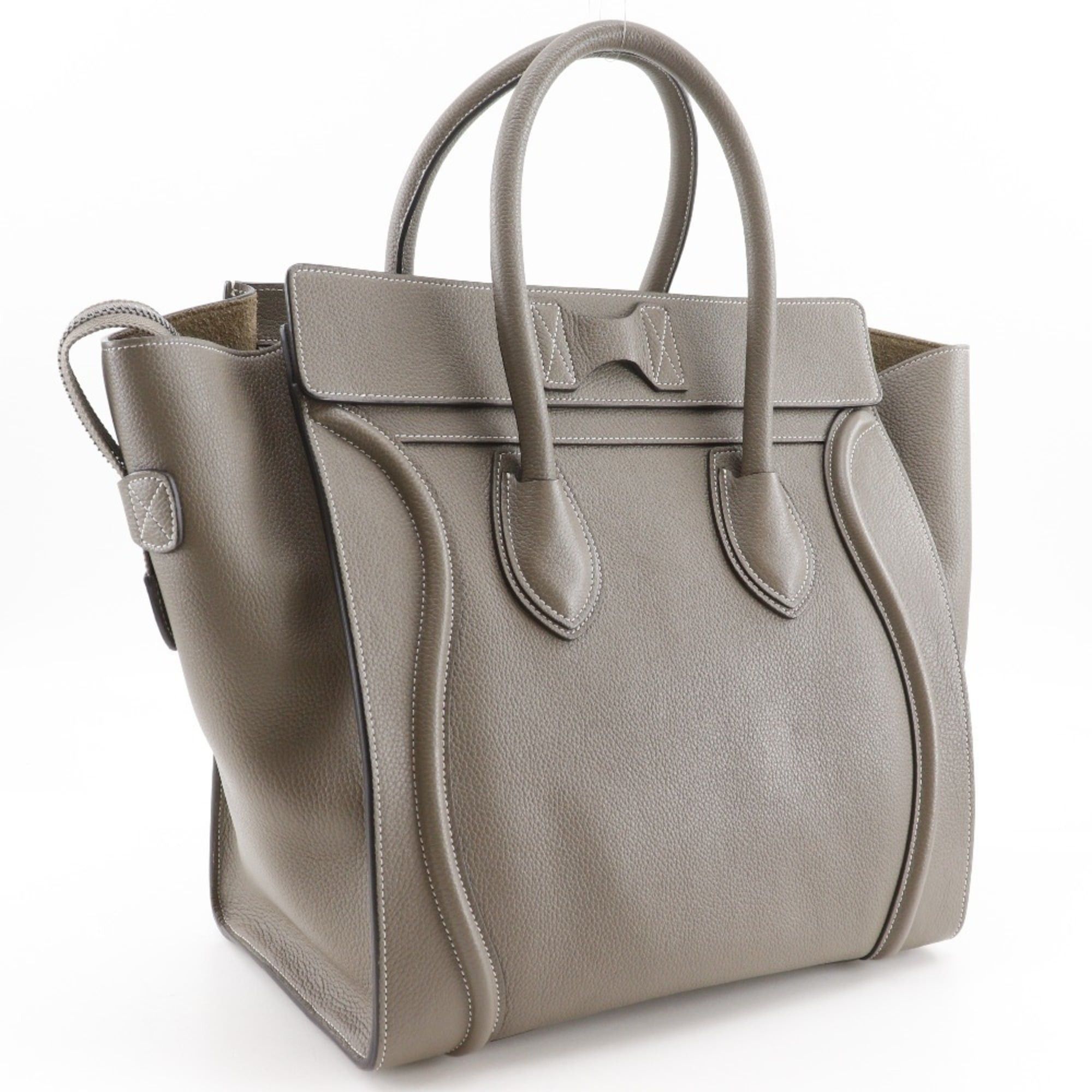 Celine Celine Luggage Mini Shopper Handbag 165213DRU.09SO, Calfskin Gray, A5 Size, Women's Size ONE SIZE - 3 Thumbnail