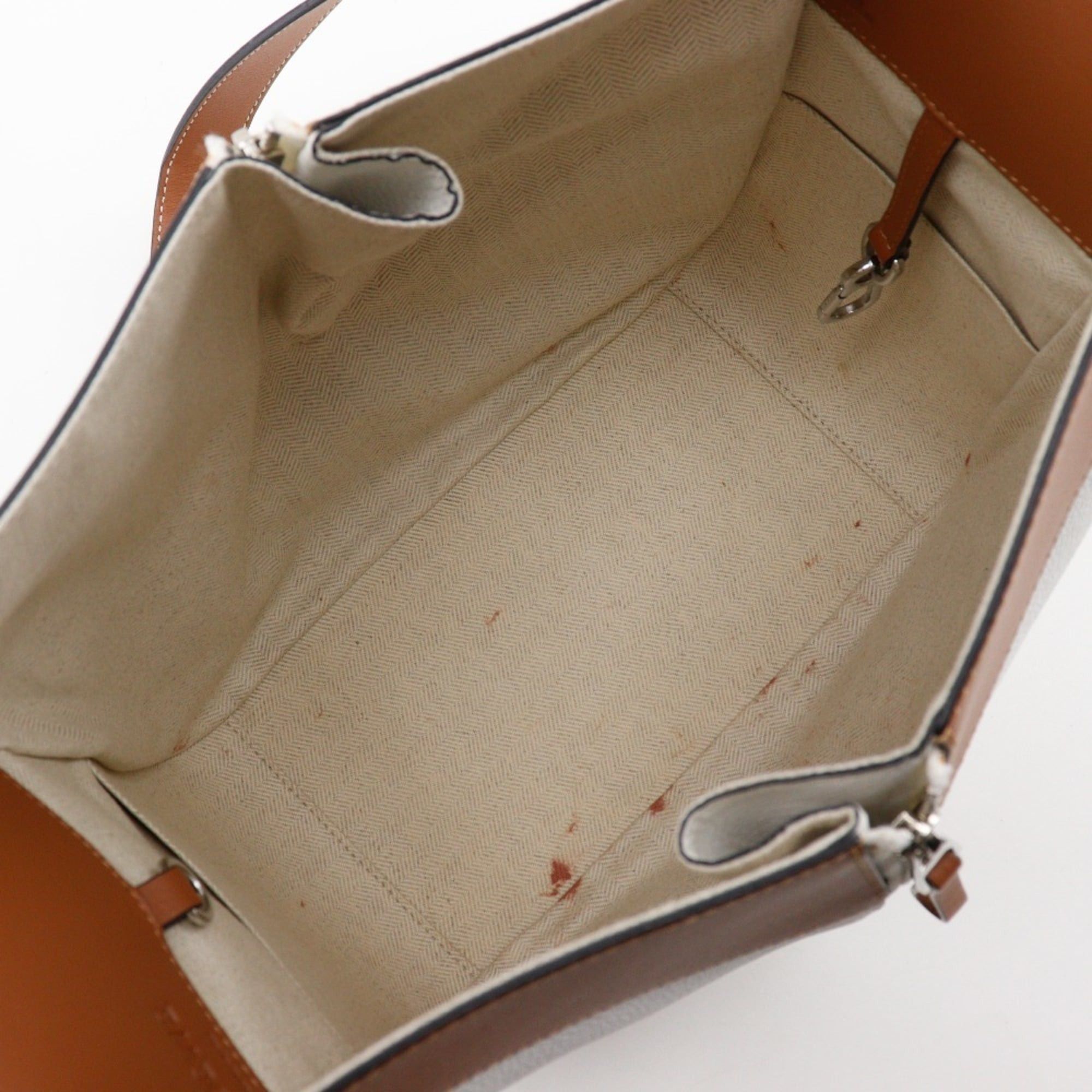 Loewe LOEWE Hammock Small Handbag, 2-Way Shoulder Bag, Brown/White Calfskin, A5 Size, Women's Size ONE SIZE - 9 Thumbnail
