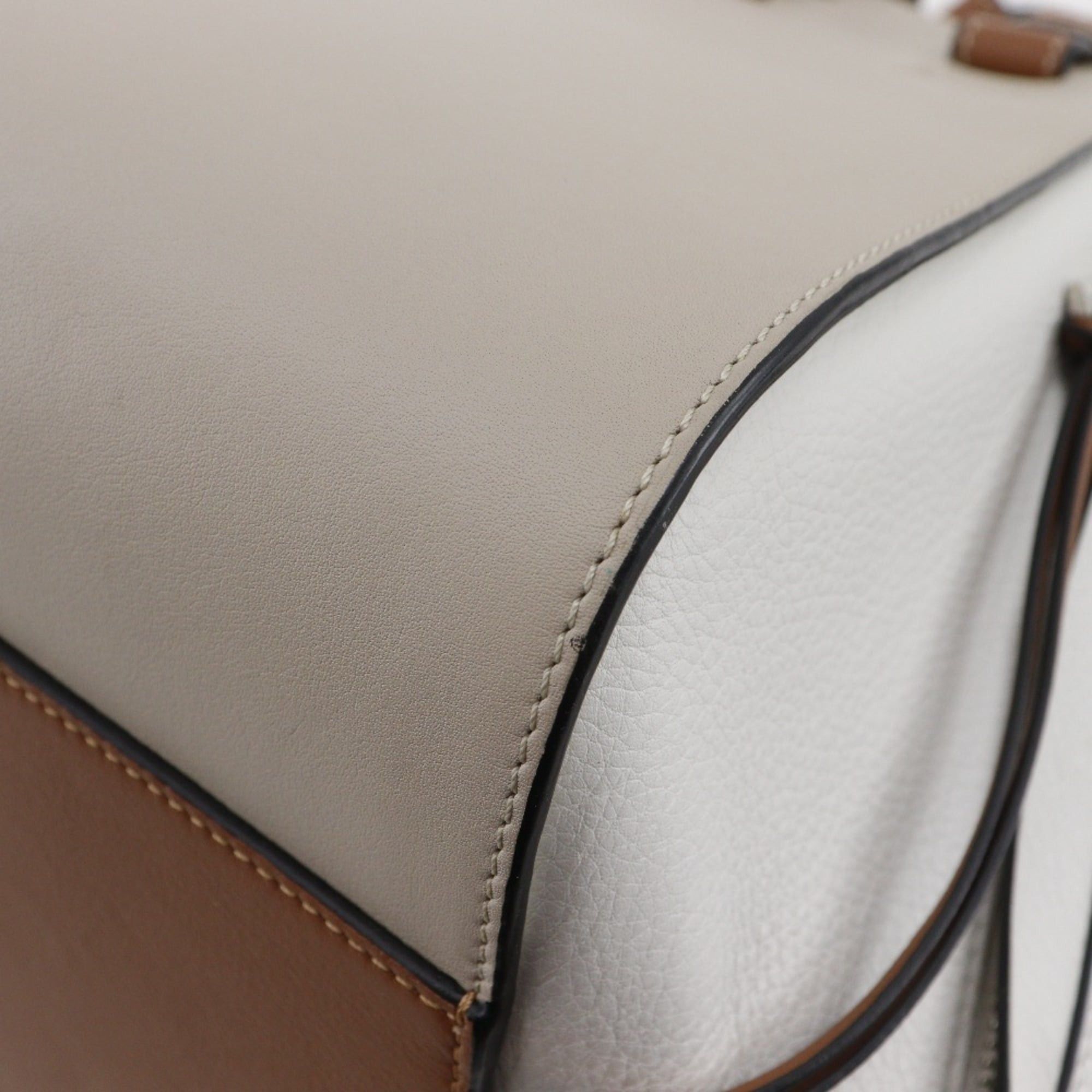 Loewe LOEWE Hammock Small Handbag, 2-Way Shoulder Bag, Brown/White Calfskin, A5 Size, Women's Size ONE SIZE - 5 Thumbnail