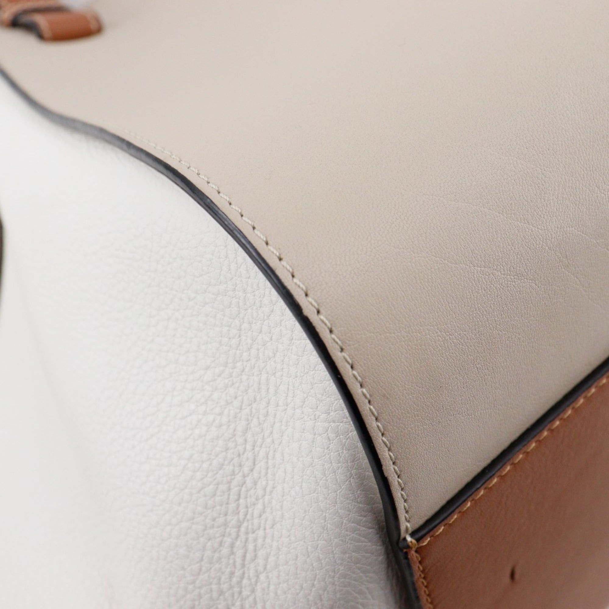 Loewe LOEWE Hammock Small Handbag, 2-Way Shoulder Bag, Brown/White Calfskin, A5 Size, Women's Size ONE SIZE - 6 Thumbnail