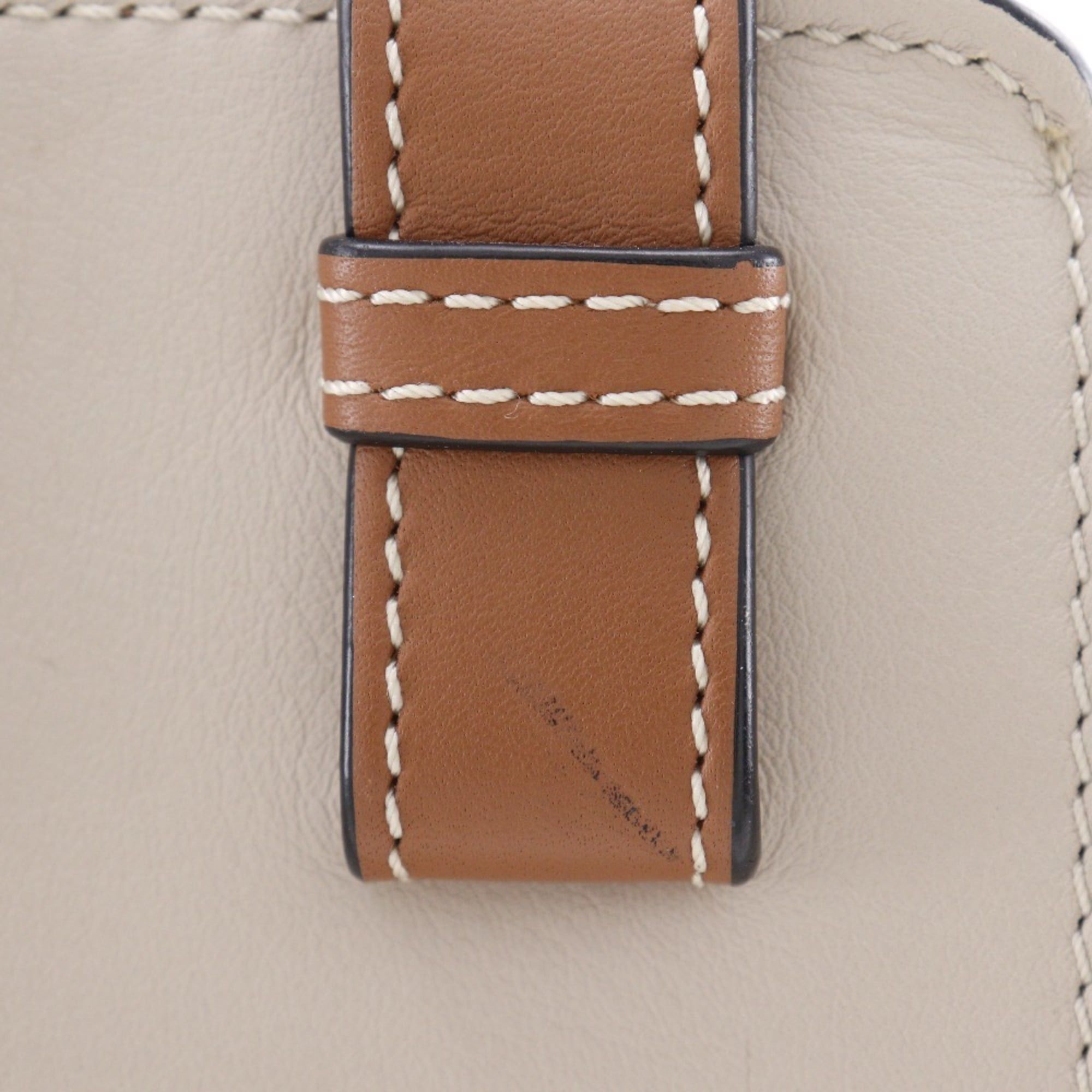Loewe LOEWE Hammock Small Handbag, 2-Way Shoulder Bag, Brown/White Calfskin, A5 Size, Women's Size ONE SIZE - 12 Thumbnail