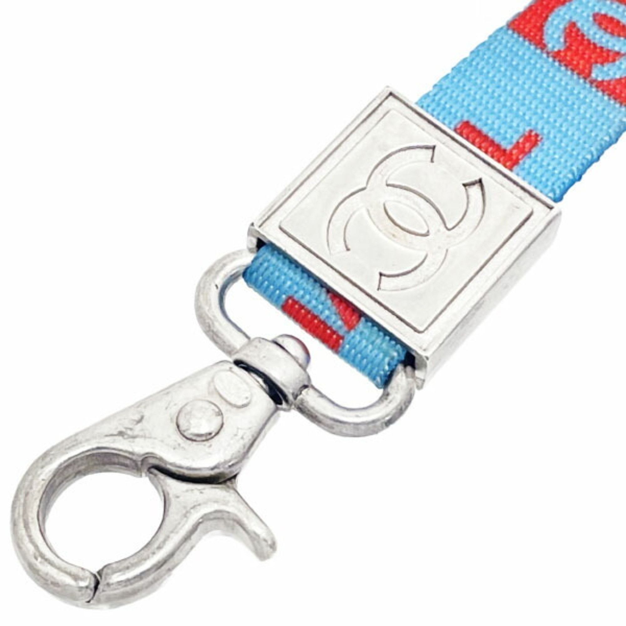 Prada Chanel Nylon Neck Strap, Orange, Light Blue, 02S, CHANEL CC Coco Mark, Two-Tone Design, Long Key Hook, ID HH-16604 Size ONE SIZE - 9 Thumbnail