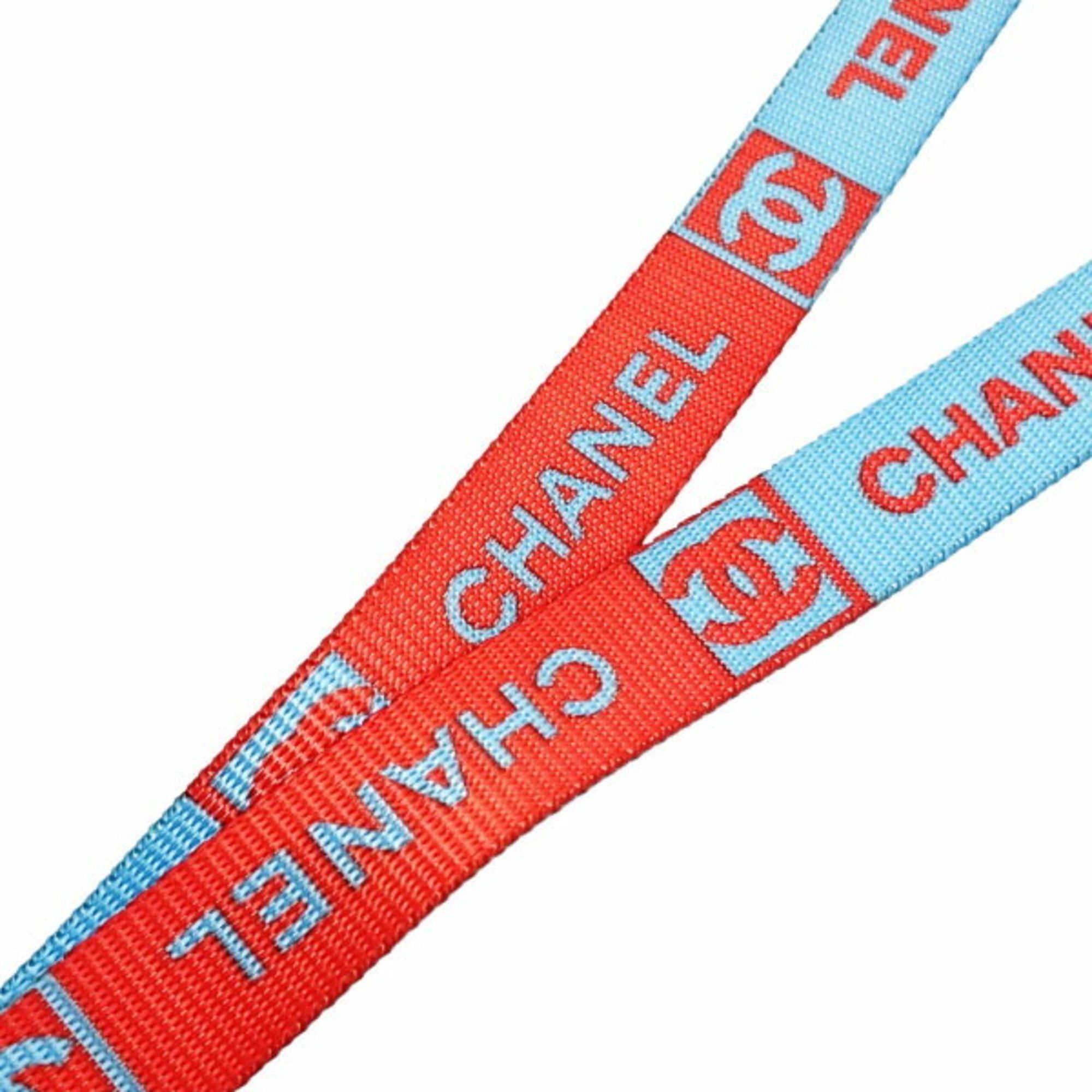Prada Chanel Nylon Neck Strap, Orange, Light Blue, 02S, CHANEL CC Coco Mark, Two-Tone Design, Long Key Hook, ID HH-16604 Size ONE SIZE - 6 Thumbnail