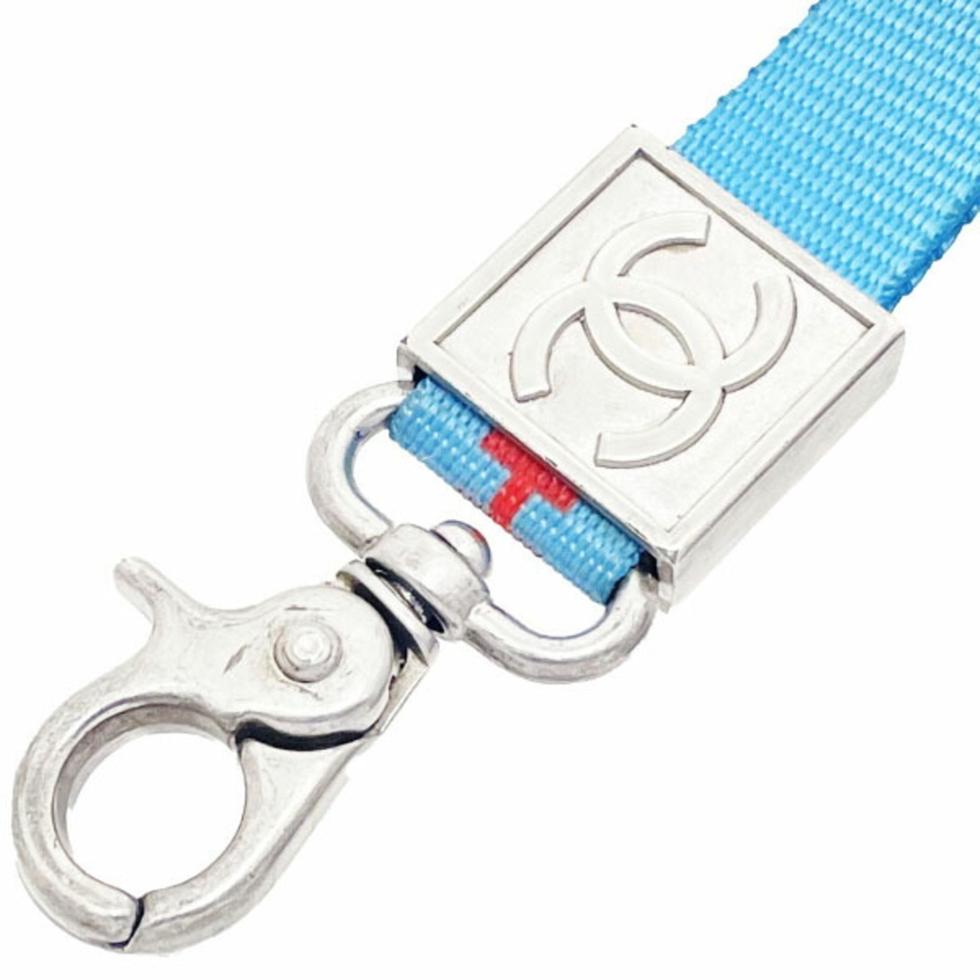 Prada Chanel Nylon Neck Strap, Orange, Light Blue, 02S, CHANEL CC Coco Mark, Two-Tone Design, Long Key Hook, ID HH-16604 Size ONE SIZE - 8 Thumbnail