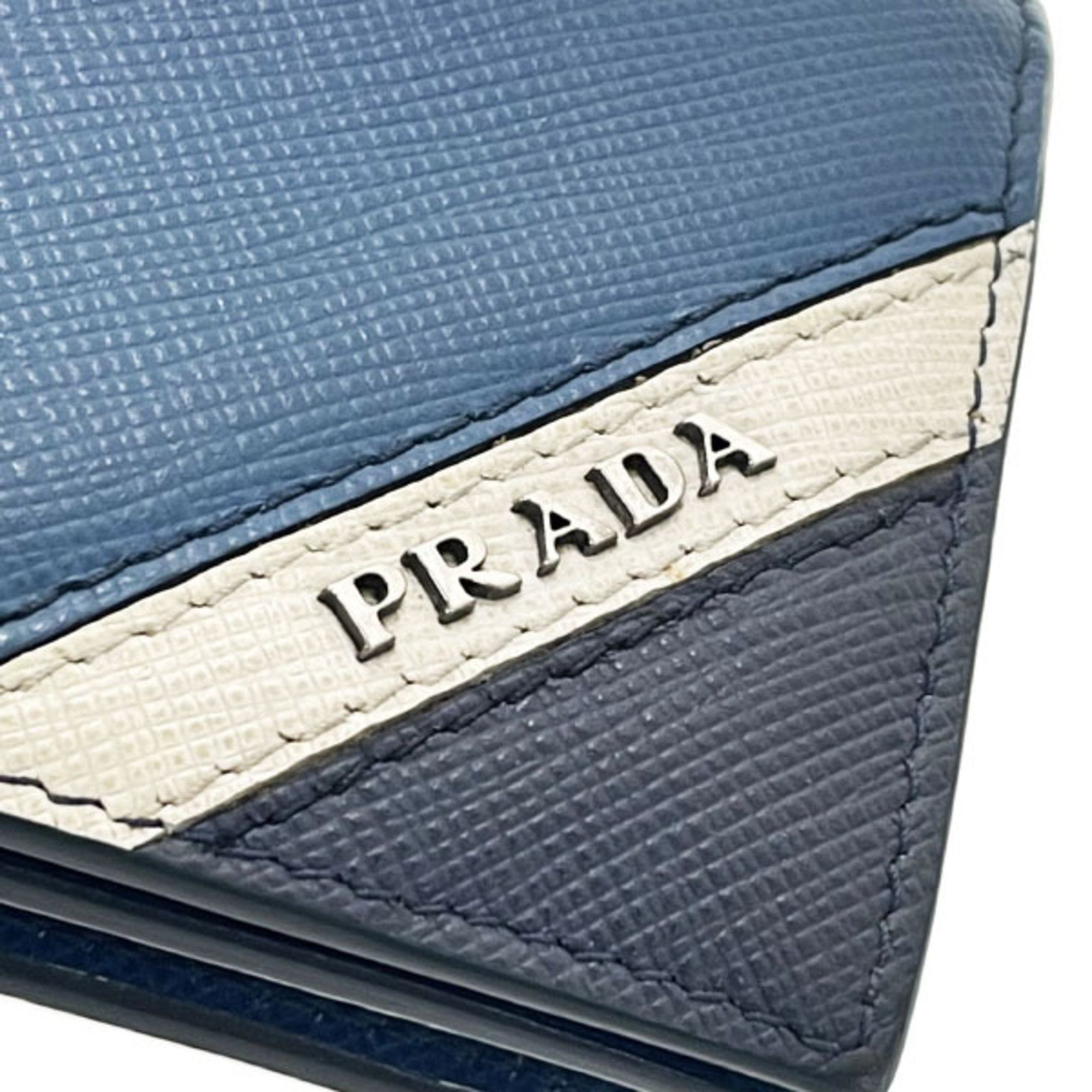 Prada Prada Card Case, Business Holder, Saffiano Leather, Blue/Navy, 2MC122, PRADA IC/ID/Pass YY-16553 Size ONE SIZE - 5 Thumbnail