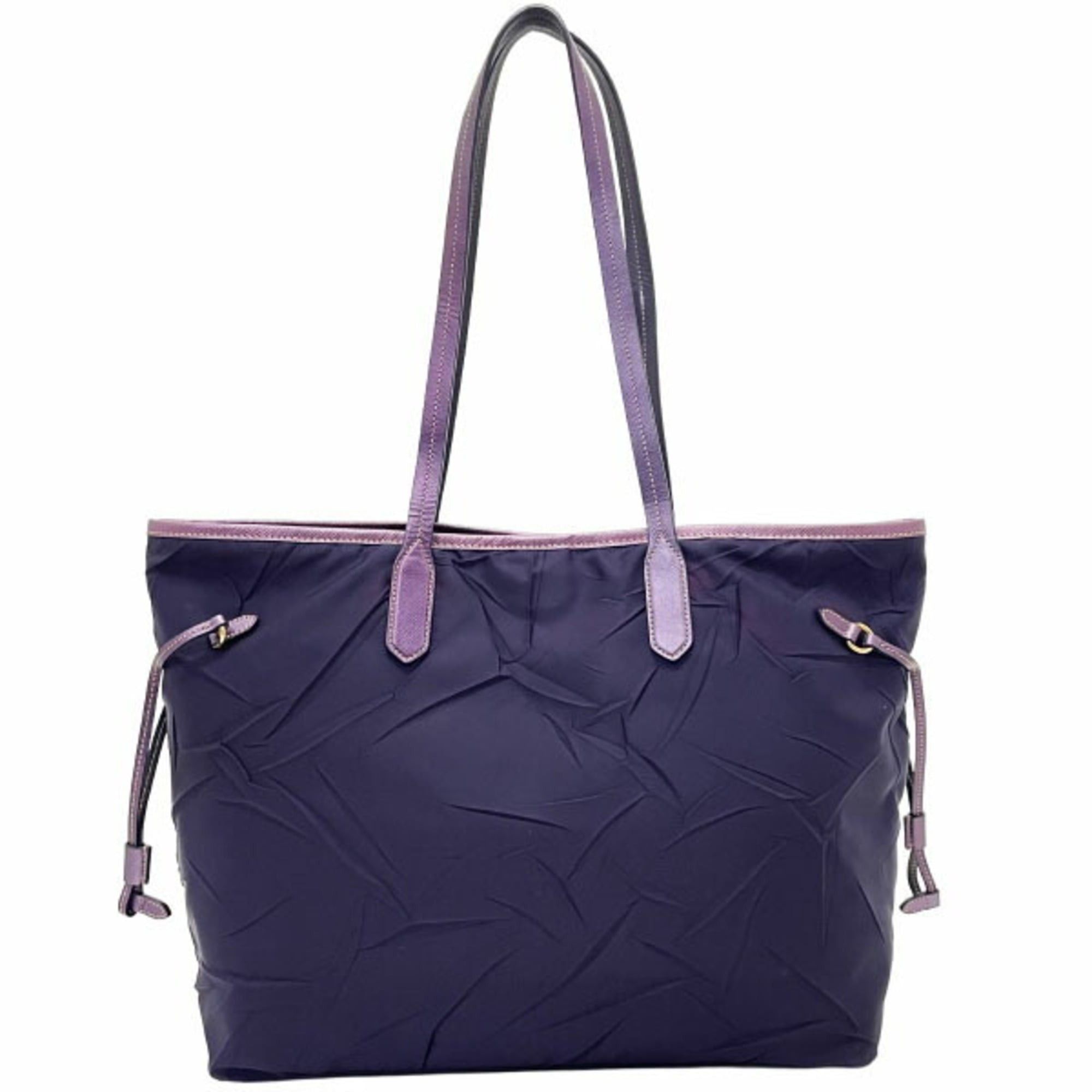 Prada Prada TESS.FROISSE' SAFFIANO Tote Bag, Wrinkled Tessuto Nylon and Leather Shoulder Bag in Purple (BR4001). Also available: Outlet Handbags, (AARR-16656). Size ONE SIZE - 2 Thumbnail