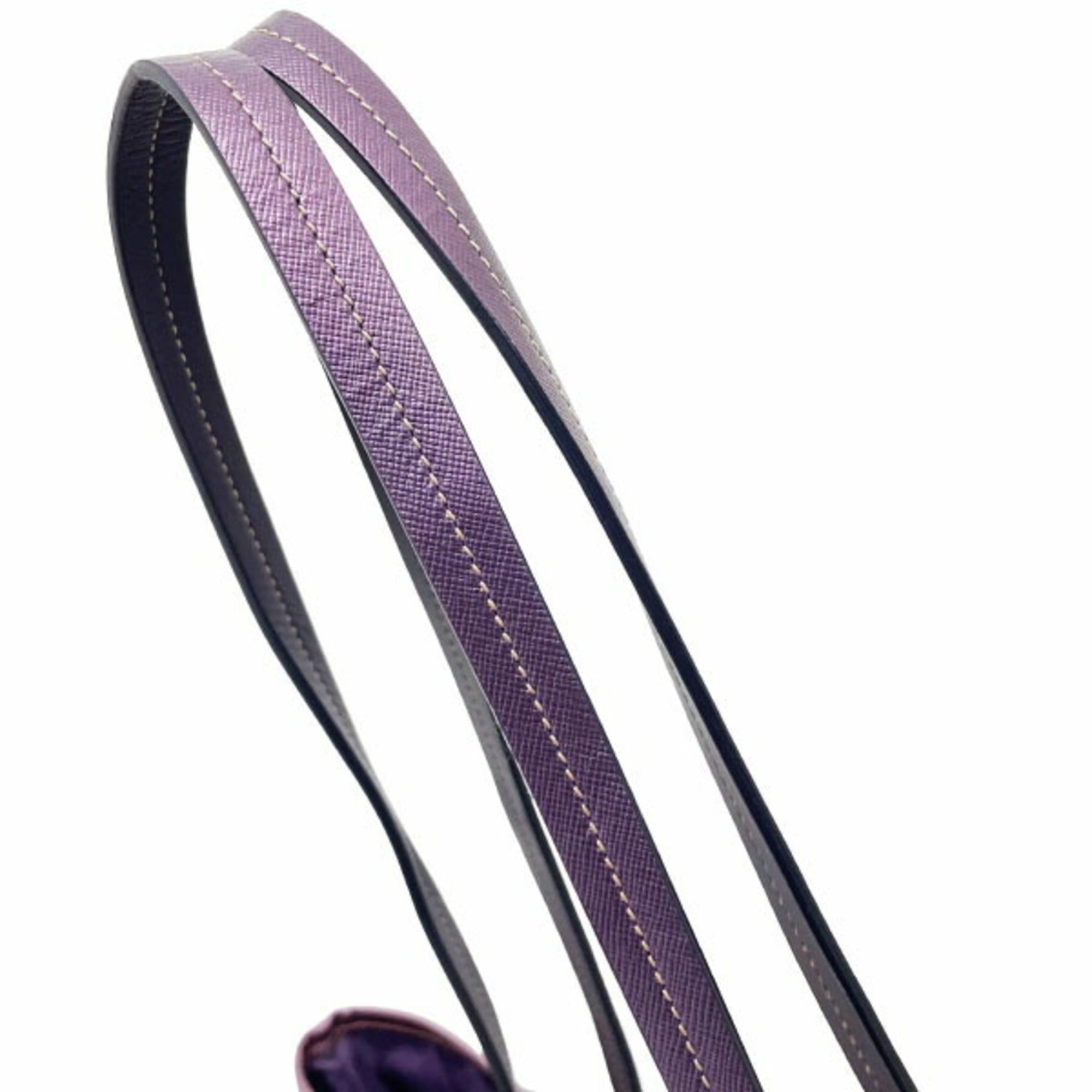 Prada Prada TESS.FROISSE' SAFFIANO Tote Bag, Wrinkled Tessuto Nylon and Leather Shoulder Bag in Purple (BR4001). Also available: Outlet Handbags, (AARR-16656). Size ONE SIZE - 6 Thumbnail