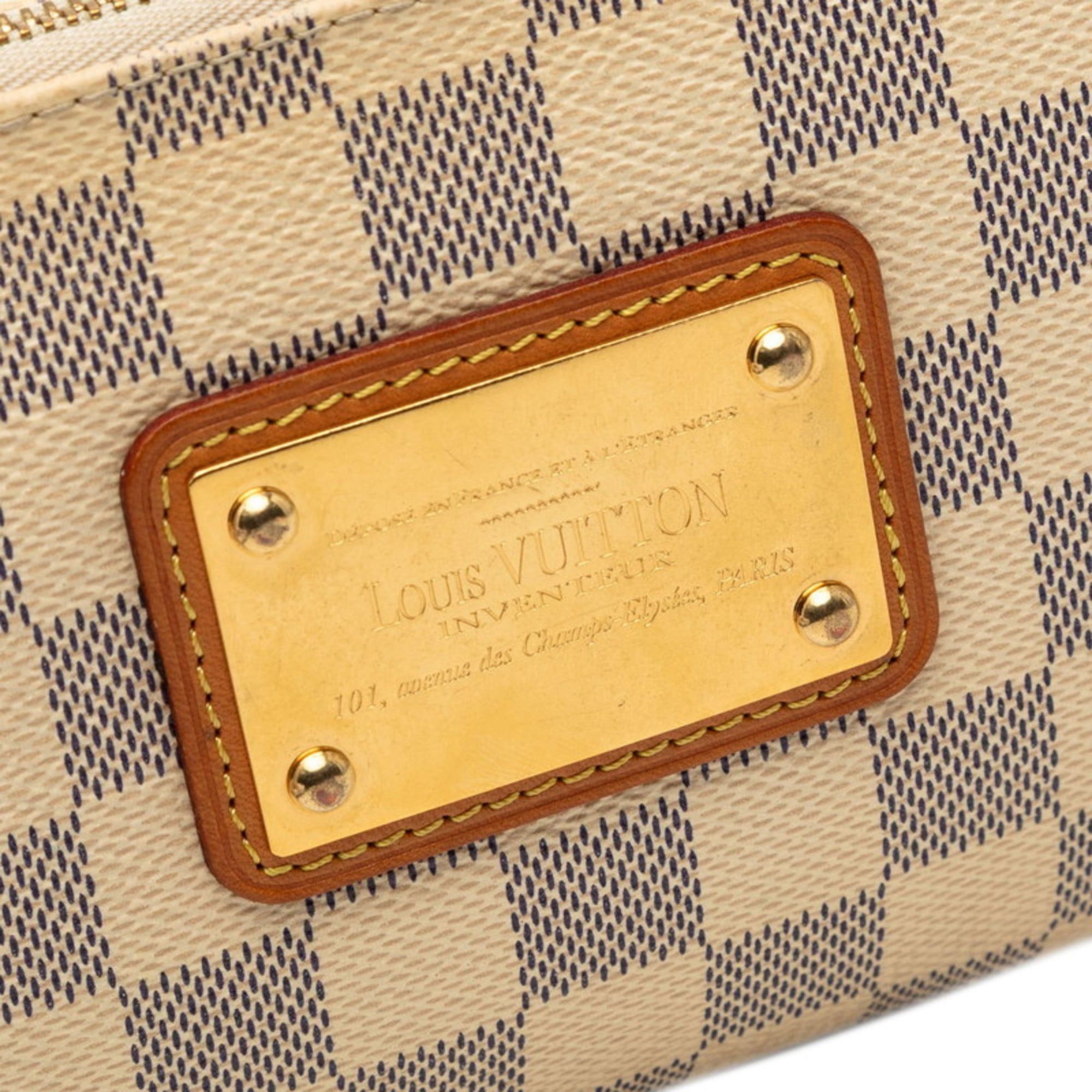 Louis Vuitton Louis Vuitton Damier Azur Eva Chain Shoulder Bag/Handbag 2WAY N55214 White Leather Women's LOUIS VUITTON Size ONE SIZE - 4 Thumbnail