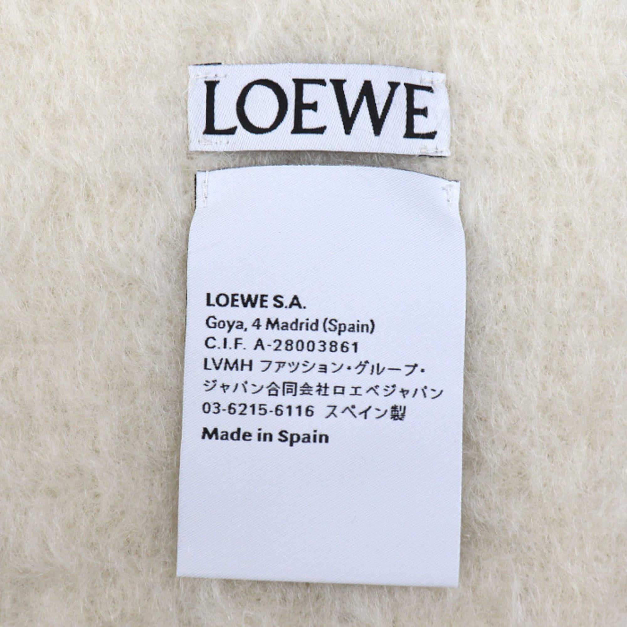 Loewe LOEWE Women's Mohair Fringe Scarf, White (FSA6SS1X05) Size ONE SIZE - 5 Thumbnail