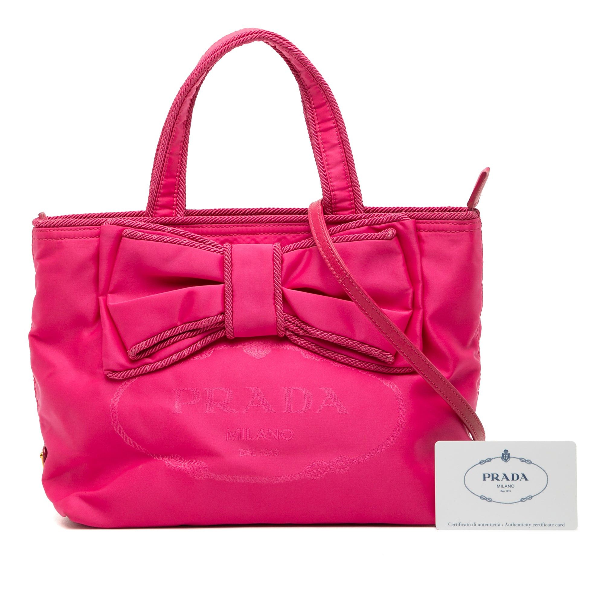 Prada Tessuto Canapa Logo Bow Satchel Size ONE SIZE - 7 Thumbnail