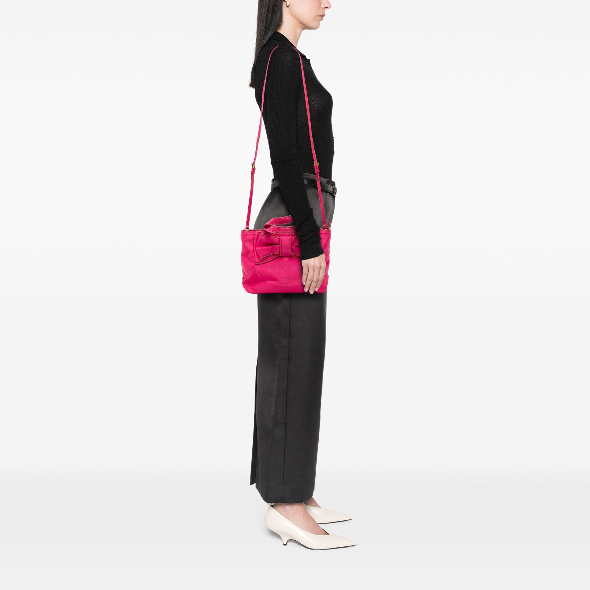 Prada Tessuto Canapa Logo Bow Satchel Size ONE SIZE - 6 Thumbnail