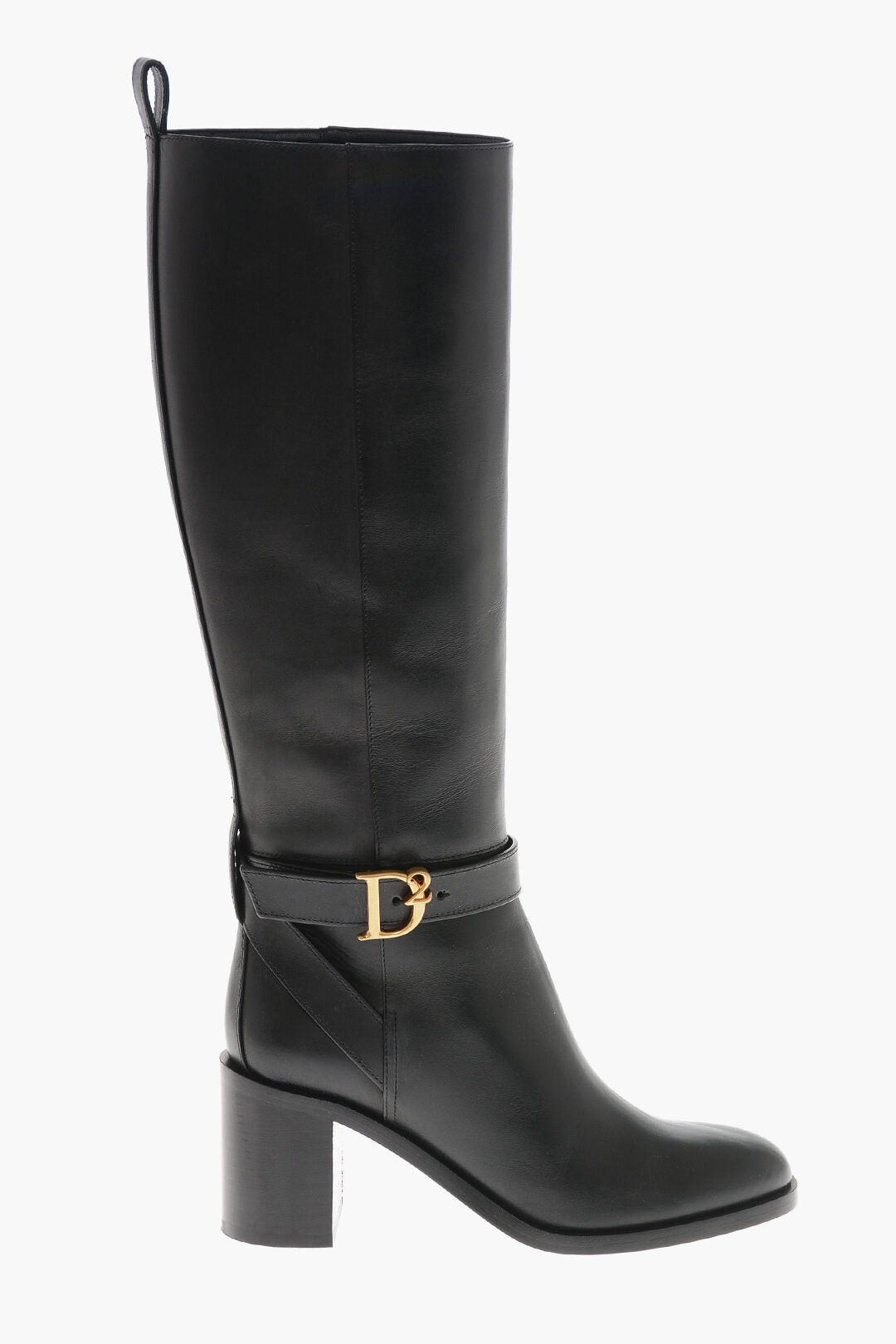 Dsquared2 Leather Boots With Gold-Effect Monogram And 7cm Heel Size US 6 / IT 36 - 3 Thumbnail