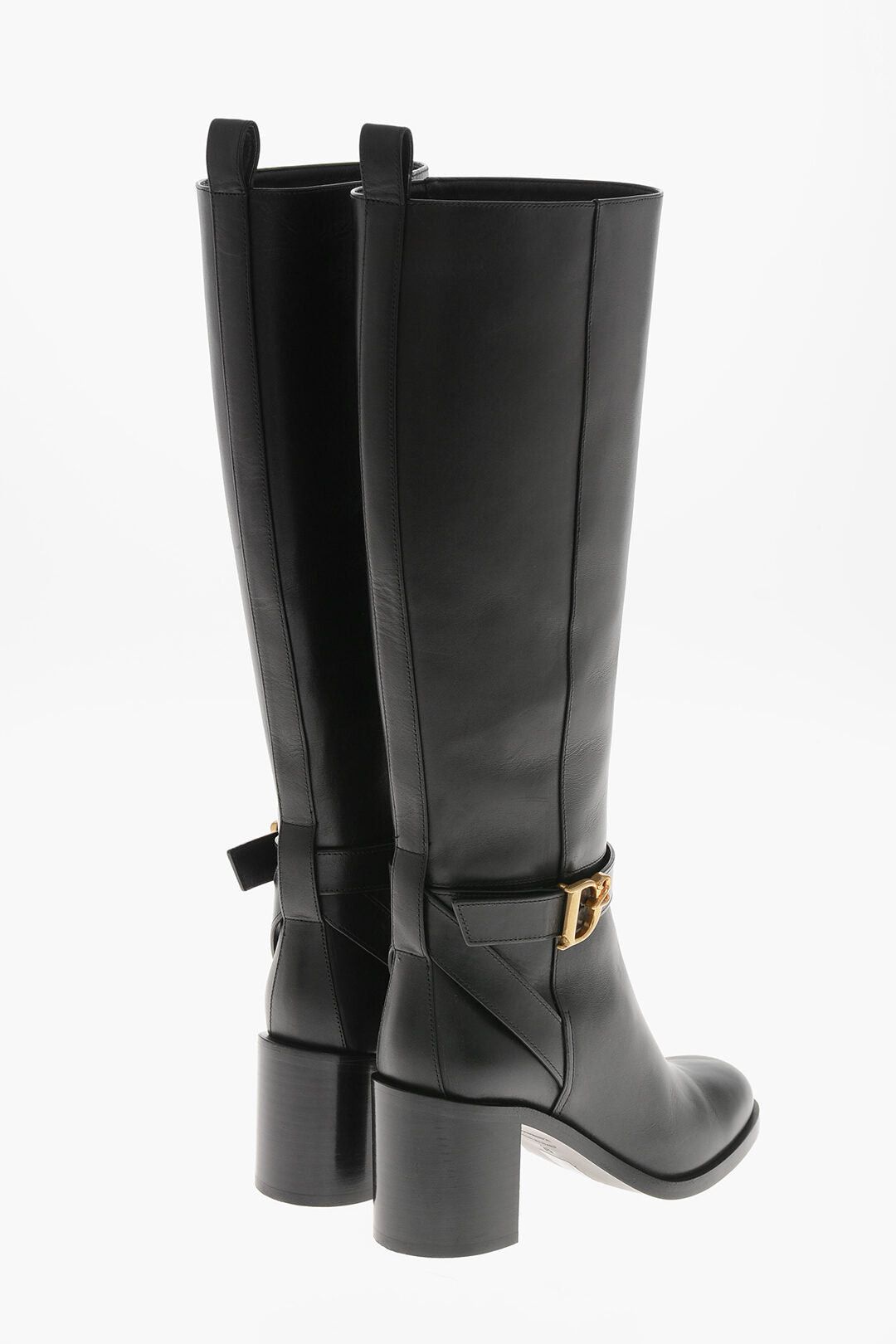 Dsquared2 Leather Boots With Gold-Effect Monogram And 7cm Heel Size US 6 / IT 36 - 2 Thumbnail