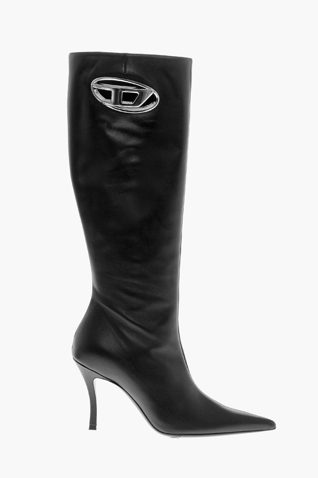Diesel Leather Boots D-VENUS With Cut-Out Logo And 9cm Heel Size US 5 / IT 35 - 3 Thumbnail