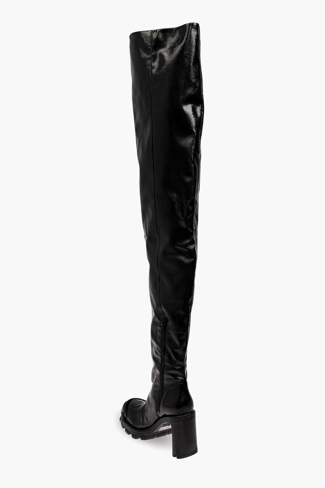 Diesel Maxi Boots D-HAMMER Vegan Leather With 10cm Embossed Monogram Size US 6 / IT 36 - 2 Thumbnail