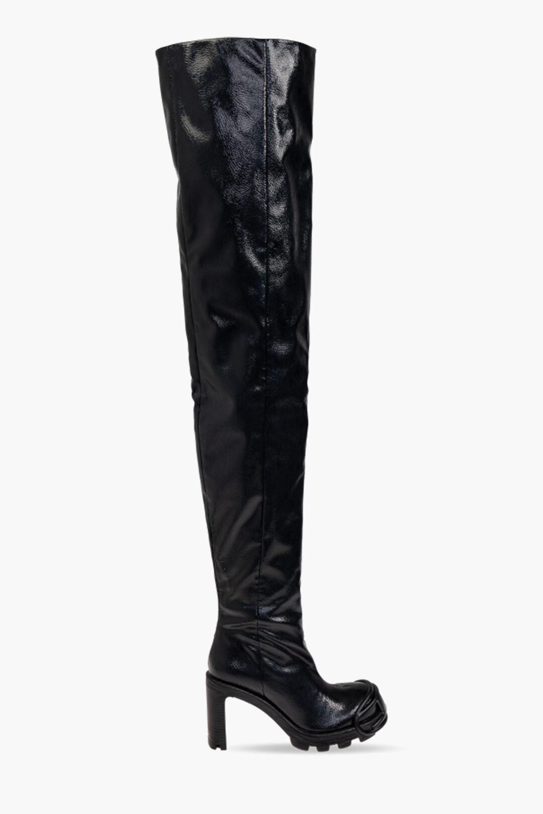 Diesel Maxi Boots D-HAMMER Vegan Leather With 10cm Embossed Monogram Size US 9 / IT 39 - 3 Thumbnail