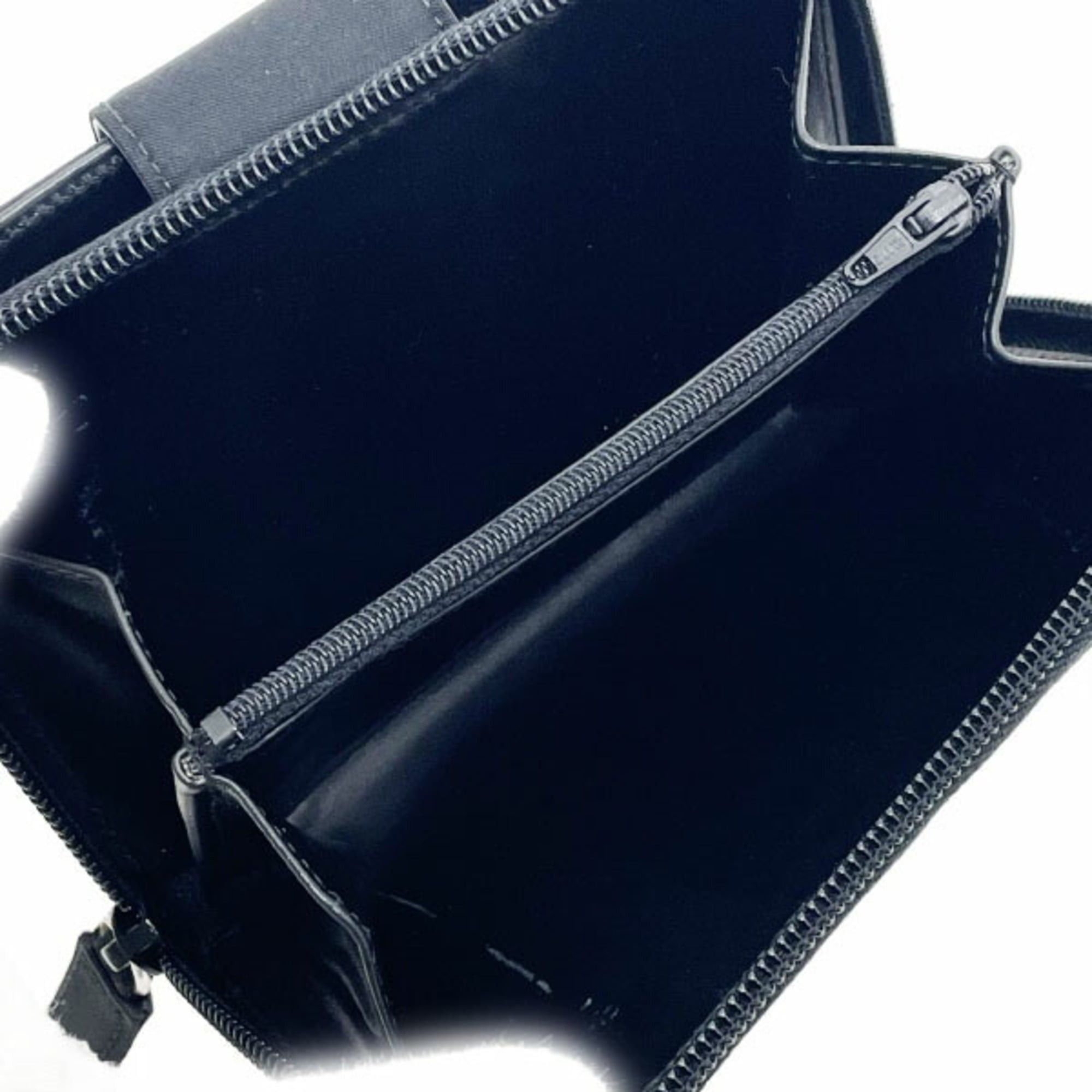 Prada Prada Triangle Agenda Planner Cover, Nylon and Leather, Black, with Triangular Plate, Fits Address Books, Memo Pads, Notebooks, 6-Hole Design, Suitable for Medium Wallets, NERO HW-16376 Size ONE SIZE - 10 Thumbnail