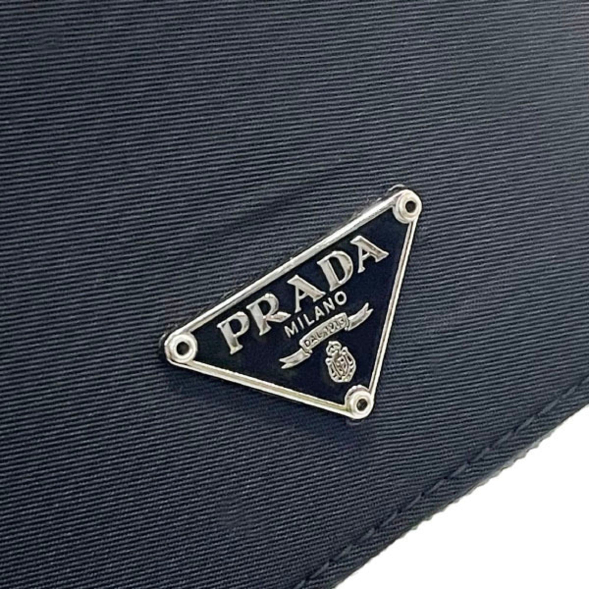 Prada Prada Triangle Agenda Planner Cover, Nylon and Leather, Black, with Triangular Plate, Fits Address Books, Memo Pads, Notebooks, 6-Hole Design, Suitable for Medium Wallets, NERO HW-16376 Size ONE SIZE - 5 Thumbnail