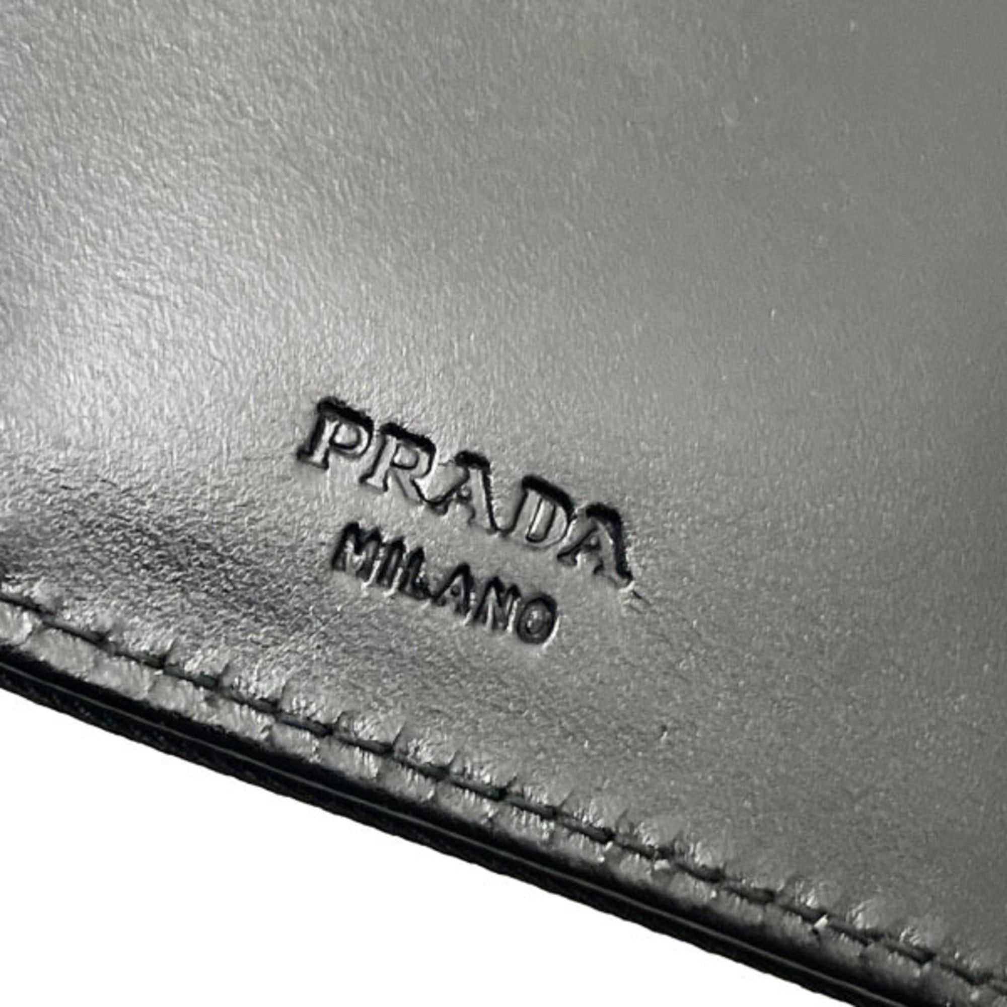 Prada Prada Triangle Agenda Planner Cover, Nylon and Leather, Black, with Triangular Plate, Fits Address Books, Memo Pads, Notebooks, 6-Hole Design, Suitable for Medium Wallets, NERO HW-16376 Size ONE SIZE - 9 Thumbnail