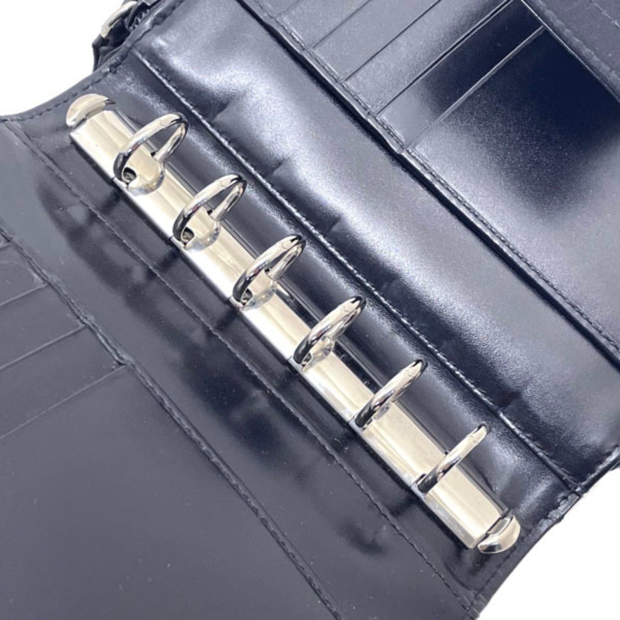 Prada Prada Triangle Agenda Planner Cover, Nylon and Leather, Black, with Triangular Plate, Fits Address Books, Memo Pads, Notebooks, 6-Hole Design, Suitable for Medium Wallets, NERO HW-16376 Size ONE SIZE - 7 Thumbnail