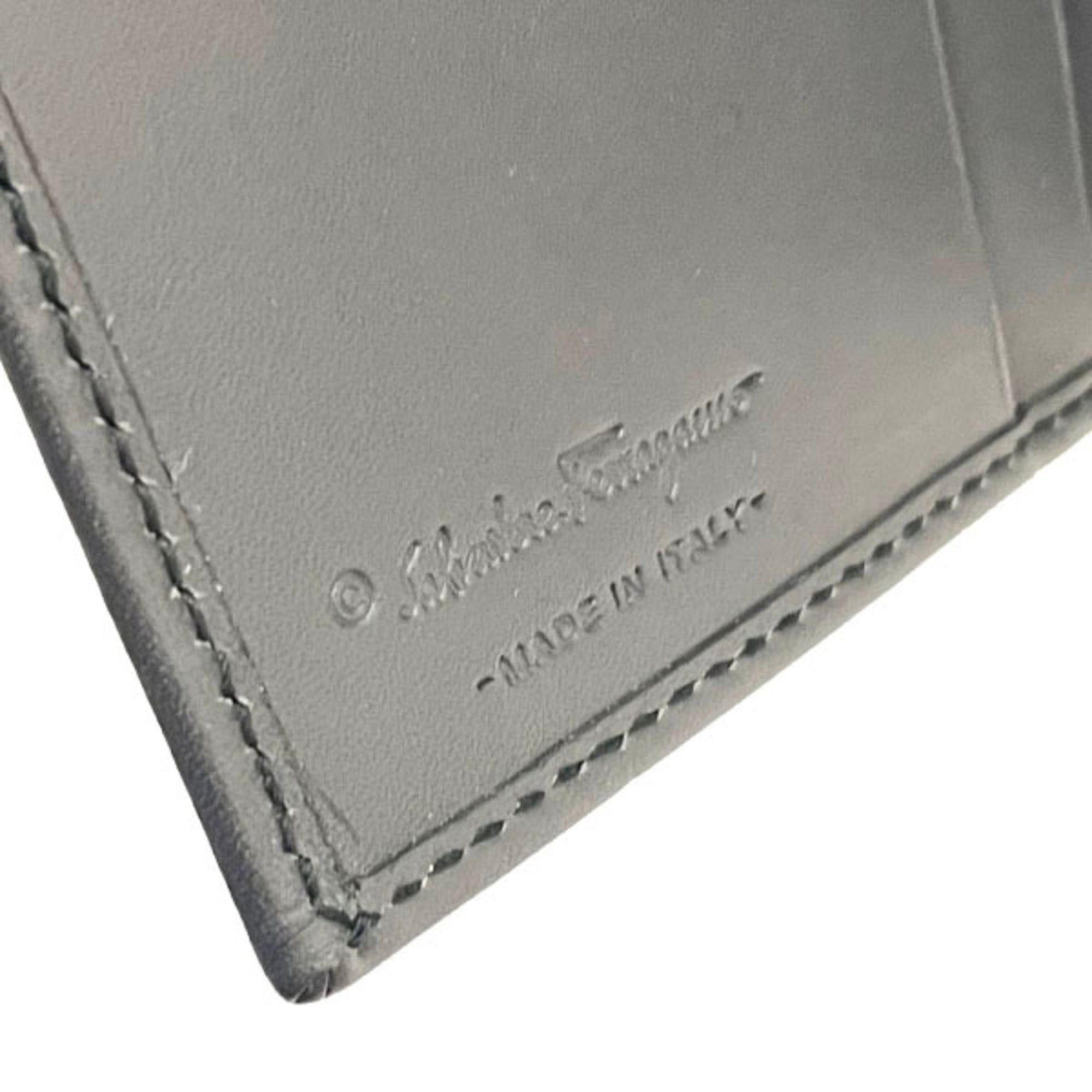 Salvatore Ferragamo Salvatore Ferragamo Wallet, Plate, Double Canvas and Leather, Gray, Size 22 8253, Bifold Compact KAMY-16588 Size ONE SIZE - 8 Thumbnail