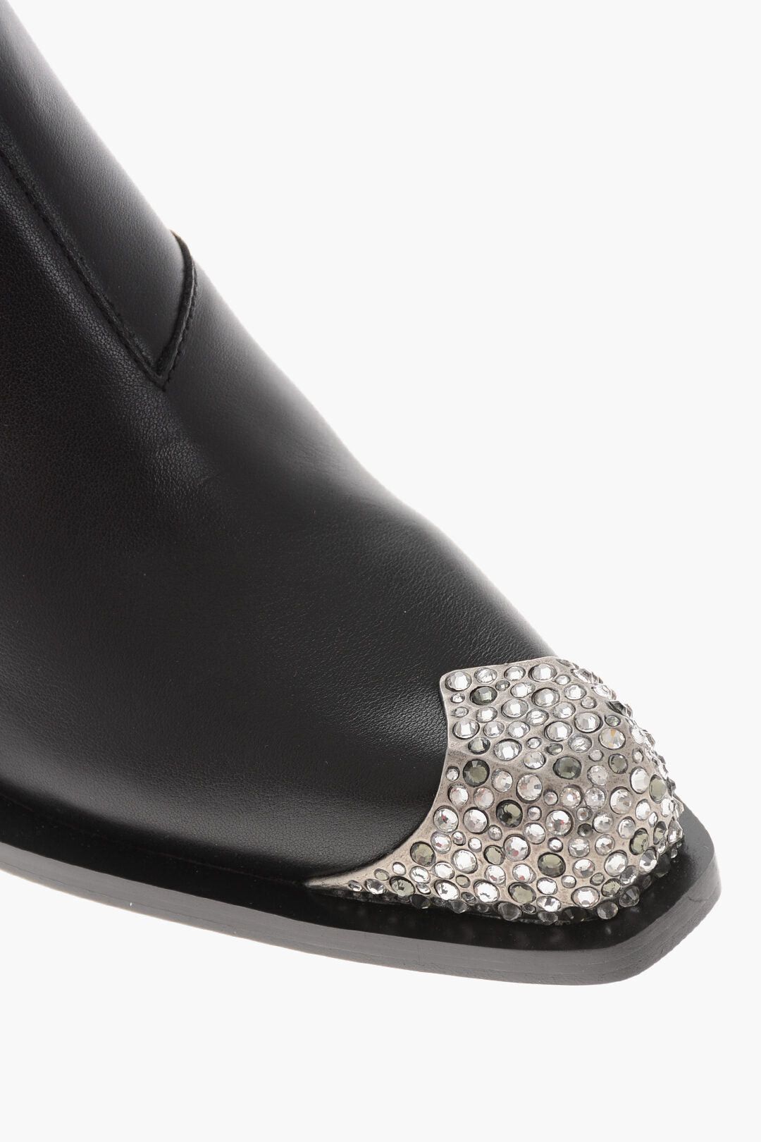 Diesel Leather Ankle Boots D-CALAMITY With Rhinestone Toe 5cm Size US 7 / IT 37 - 4 Thumbnail