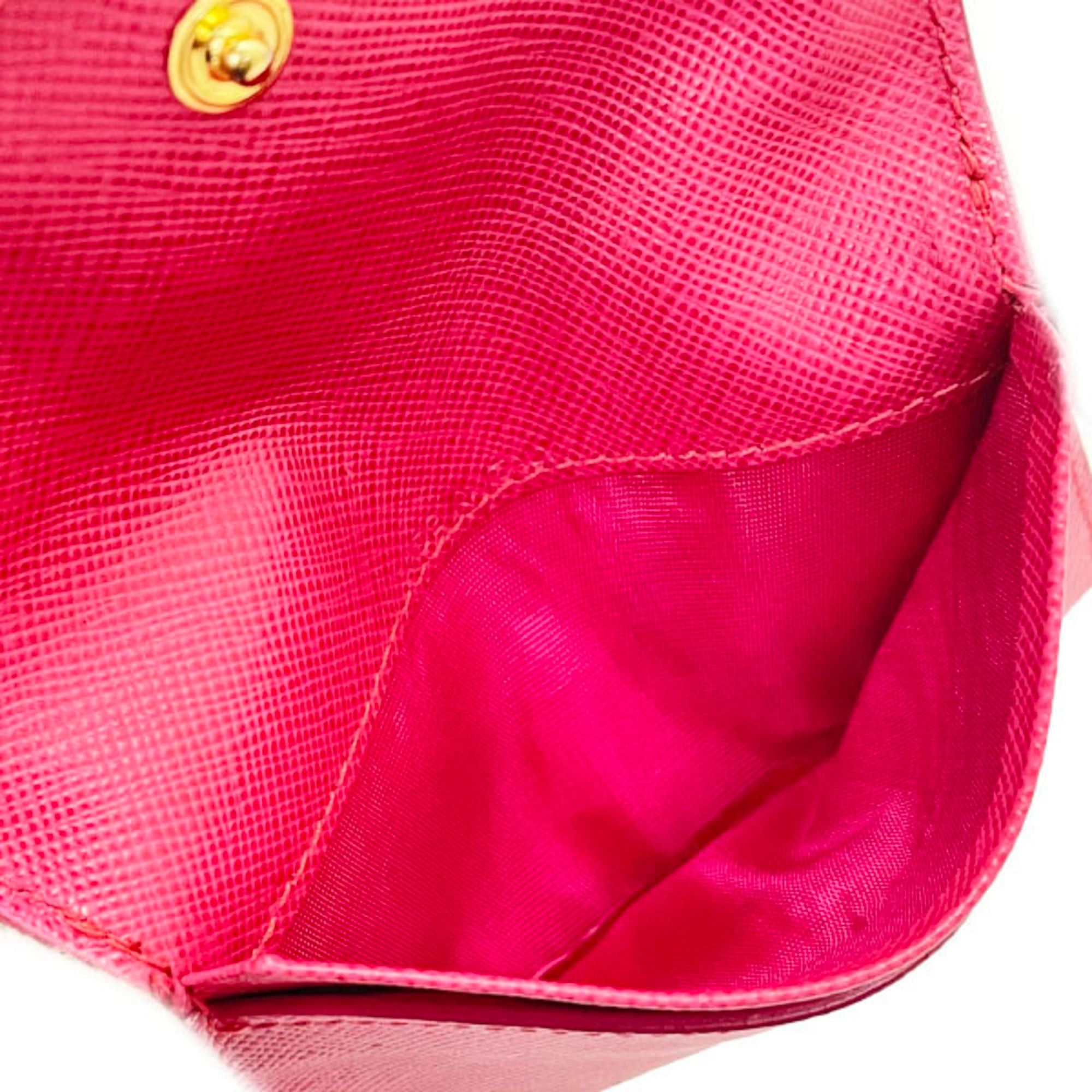 Prada Prada Card Case, Business Holder, Saffiano Leather with Peony Pink Design, PRADA IC Card, ID Pass NN-16611 Size ONE SIZE - 6 Thumbnail