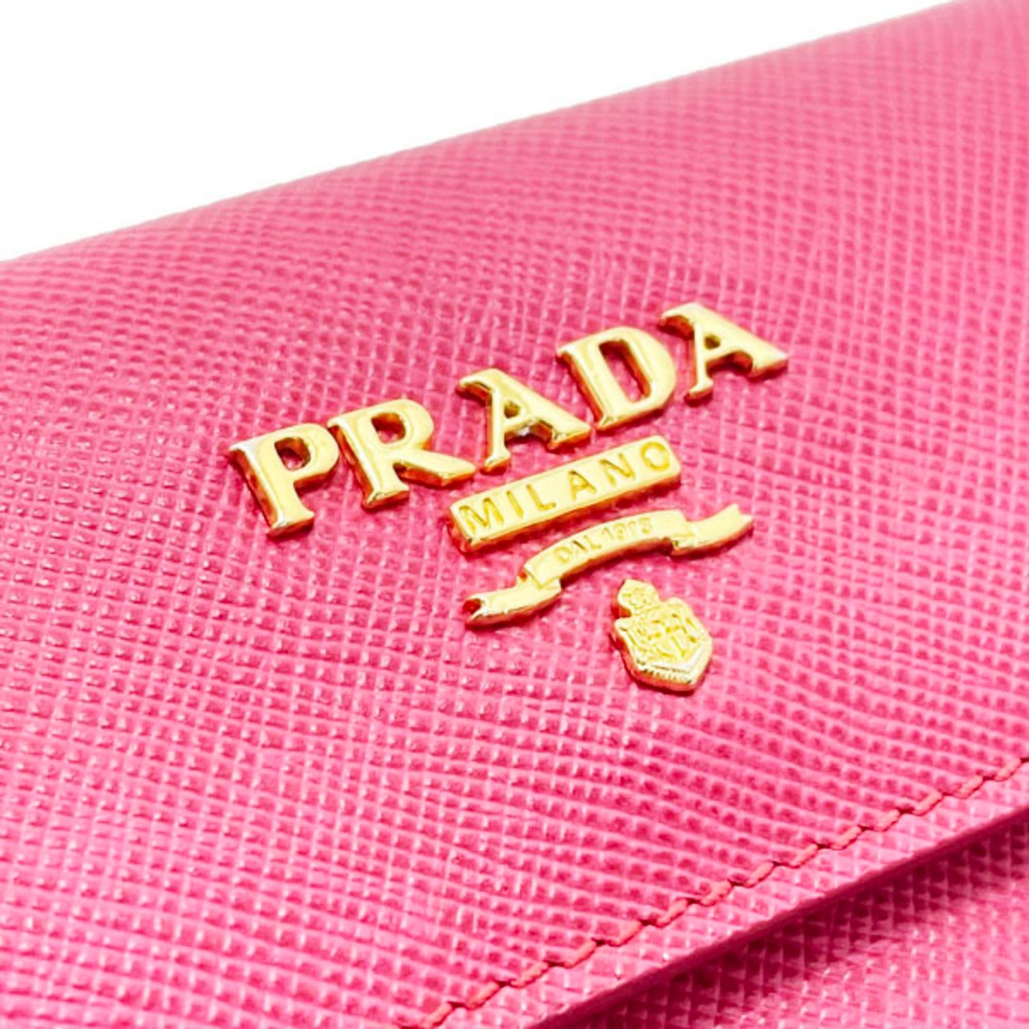 Prada Prada Card Case, Business Holder, Saffiano Leather with Peony Pink Design, PRADA IC Card, ID Pass NN-16611 Size ONE SIZE - 5 Thumbnail