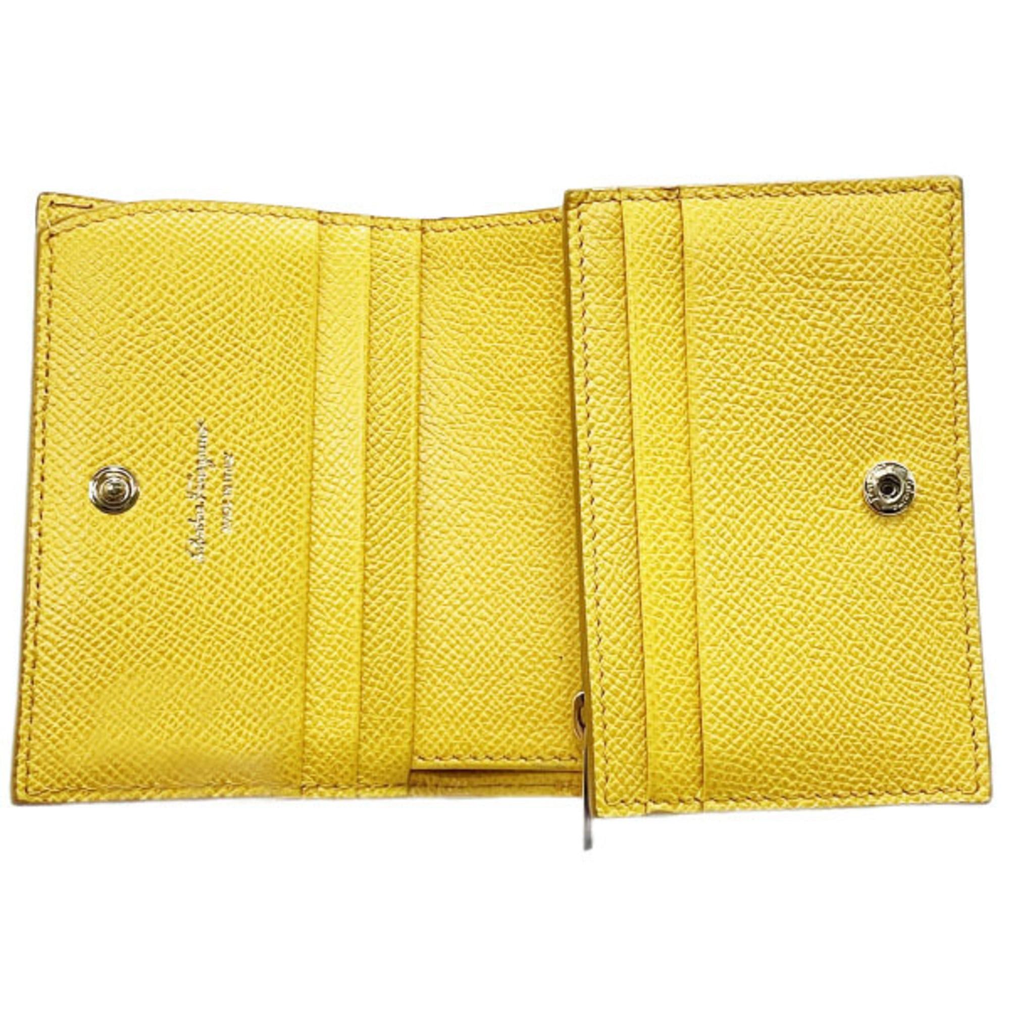 Salvatore Ferragamo Salvatore Ferragamo Vara Bifold Wallet in Yellow Leather, Size 22 (D515) and VARA Compact with Ribbon (MAN-12035). Size ONE SIZE - 6 Thumbnail