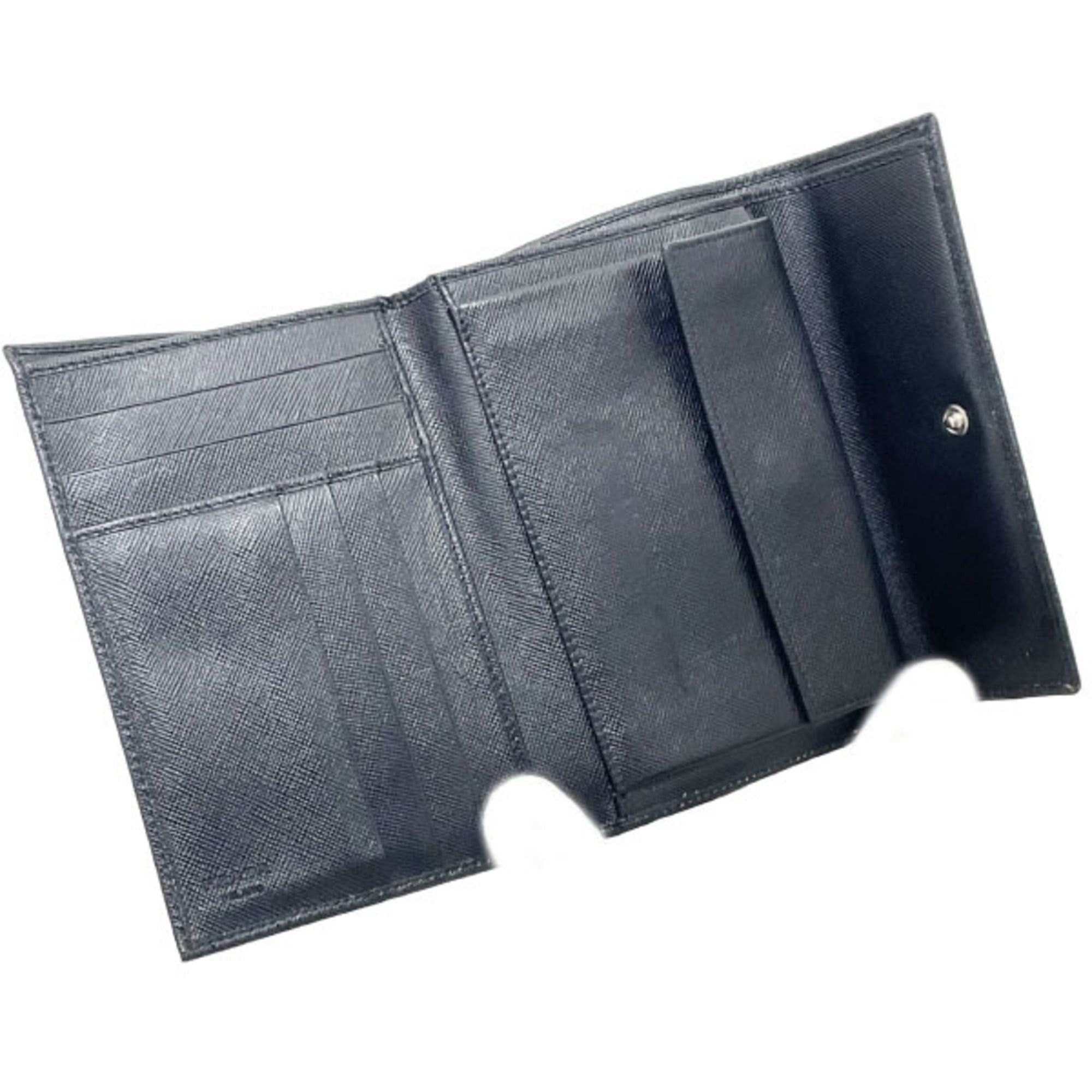 Prada Prada Triangle Trifold Wallet, Saffiano Leather, Black, M510A, PRADA Plate, Medium SAFFIANO NERO, YY-16549 Size ONE SIZE - 7 Thumbnail