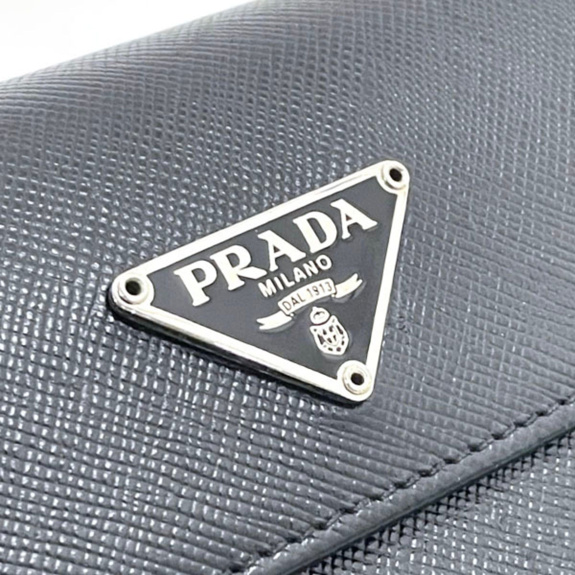 Prada Prada Triangle Trifold Wallet, Saffiano Leather, Black, M510A, PRADA Plate, Medium SAFFIANO NERO, YY-16549 Size ONE SIZE - 6 Thumbnail