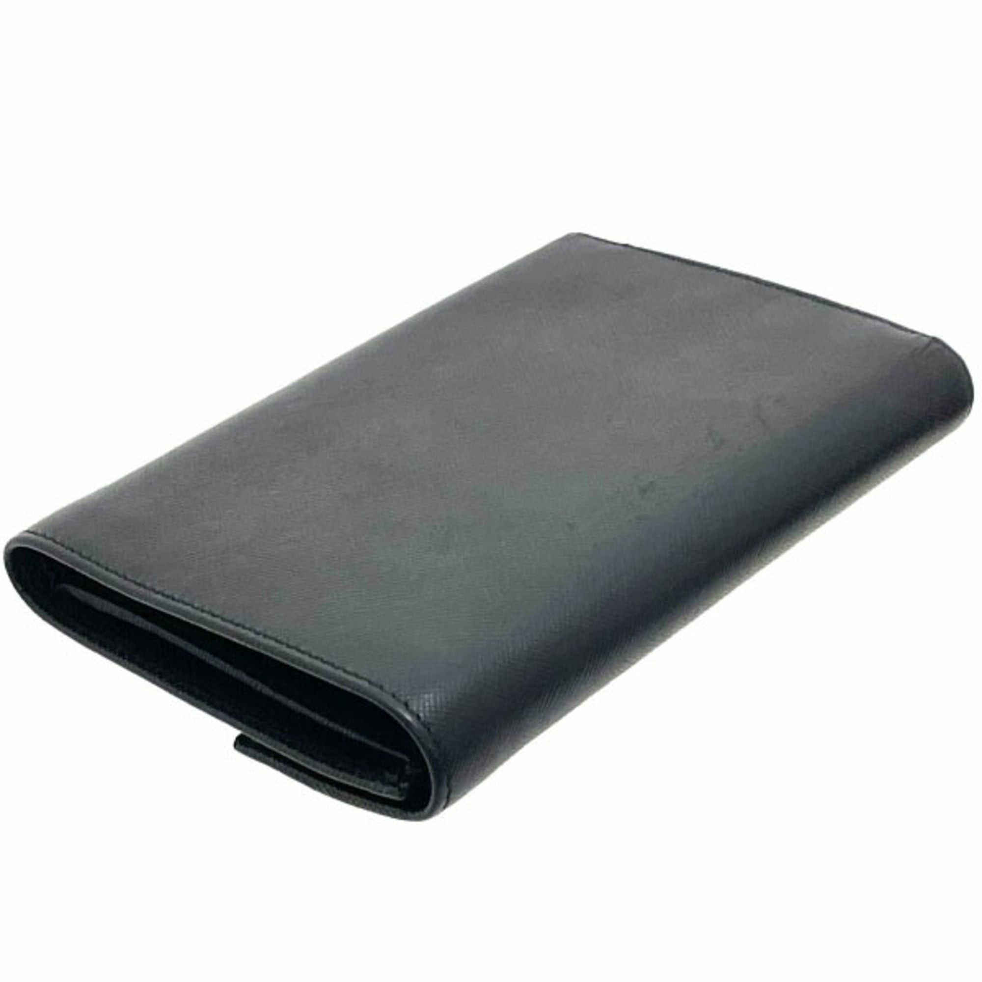 Prada Prada Triangle Trifold Wallet, Saffiano Leather, Black, M510A, PRADA Plate, Medium SAFFIANO NERO, YY-16549 Size ONE SIZE - 3 Thumbnail