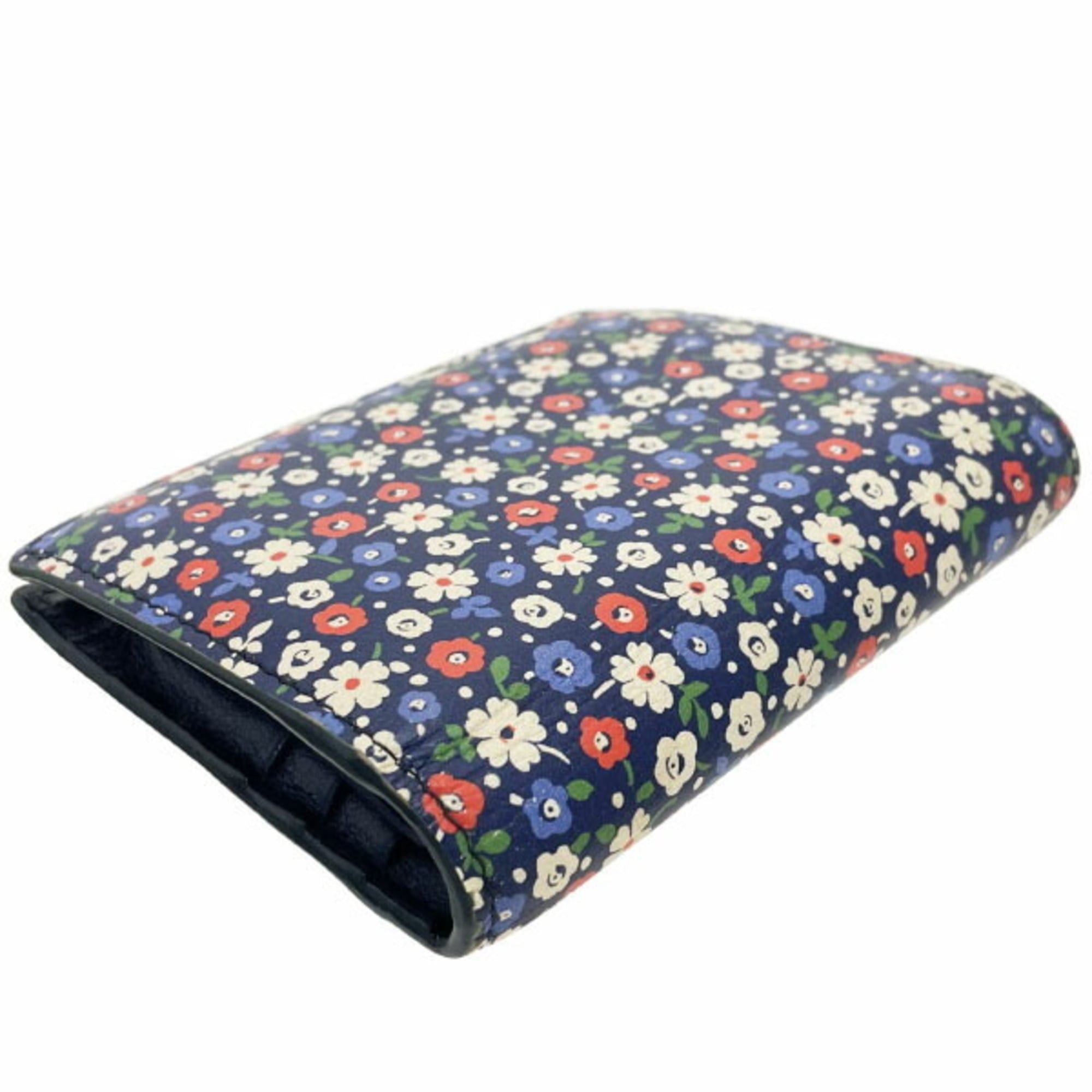 Miu Miu Miu Miu Miu Floral Bifold Wallet in Leather with Glitter and Multicolored Navy Blue (5MV204) MIU Compact MAN-16423 Size ONE SIZE - 3 Thumbnail