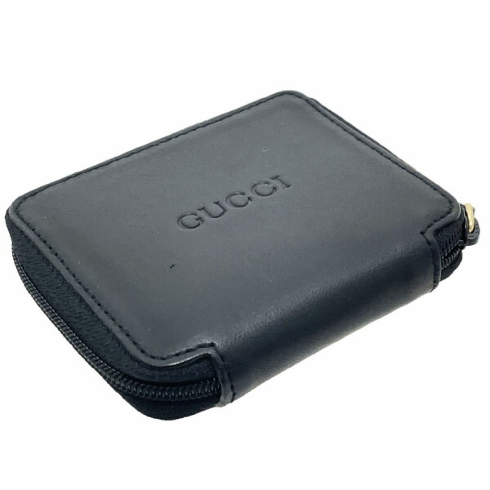 Gucci Gucci Coin Case, Round Purse, Black Leather, 030 0416, GUCCI Purse NN-16523 Size ONE SIZE - 4 Thumbnail