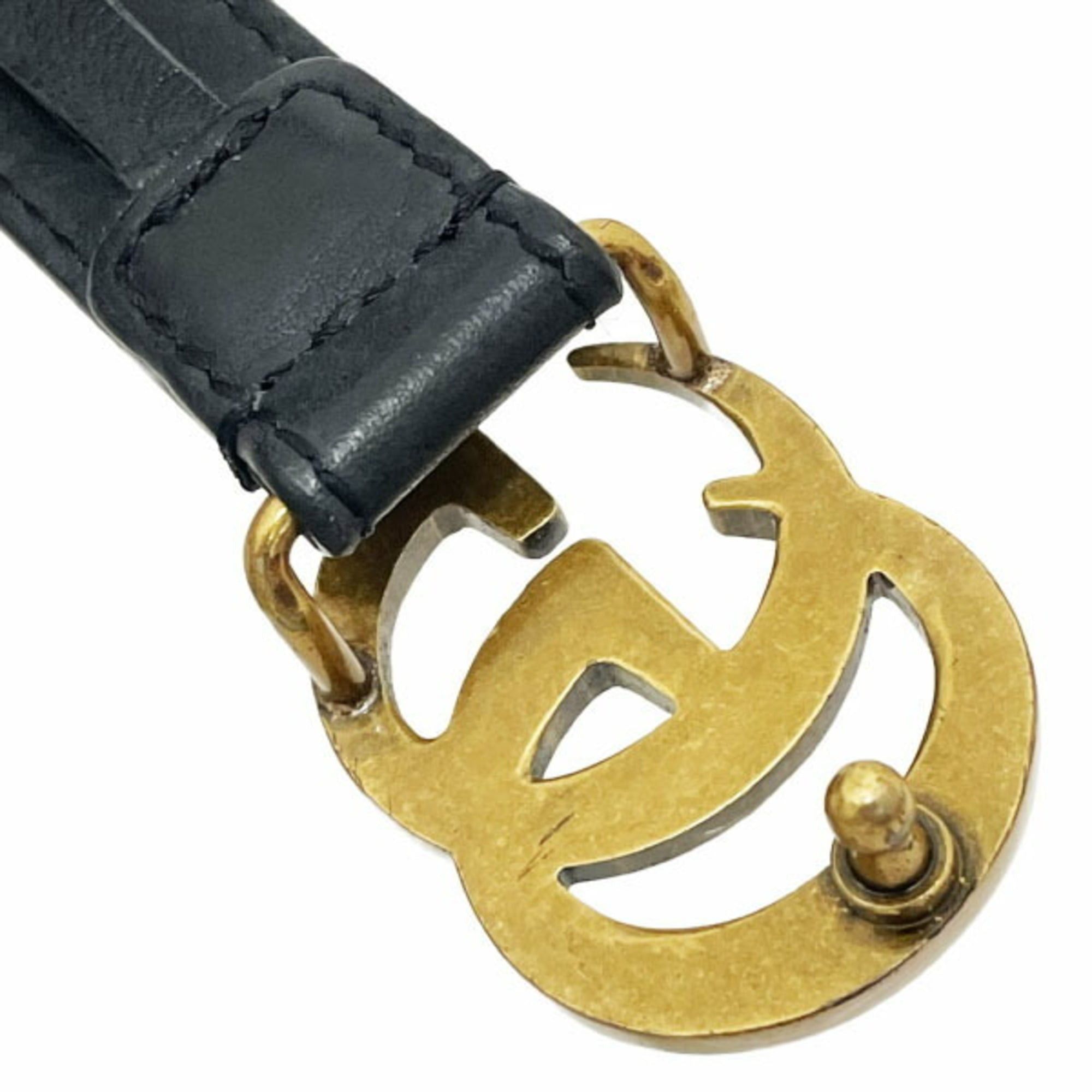 Gucci Gucci GG Marmont Women's Leather Belt, Black Buckle, Size 90cm, 409417, GUCCI Double G Narrow Women's, HH-16310 Size ONE SIZE - 4 Thumbnail
