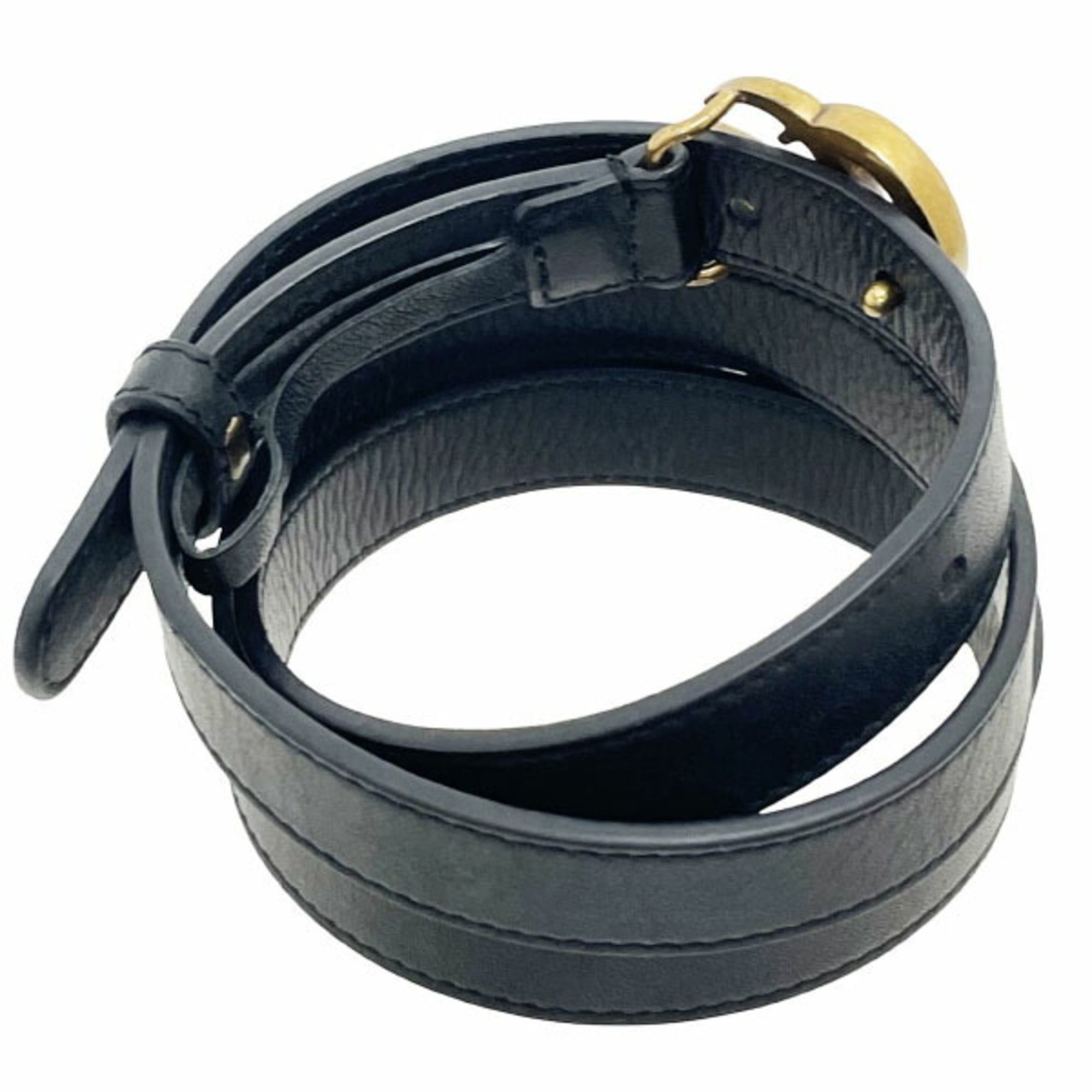 Gucci Gucci GG Marmont Women's Leather Belt, Black Buckle, Size 90cm, 409417, GUCCI Double G Narrow Women's, HH-16310 Size ONE SIZE - 2 Thumbnail