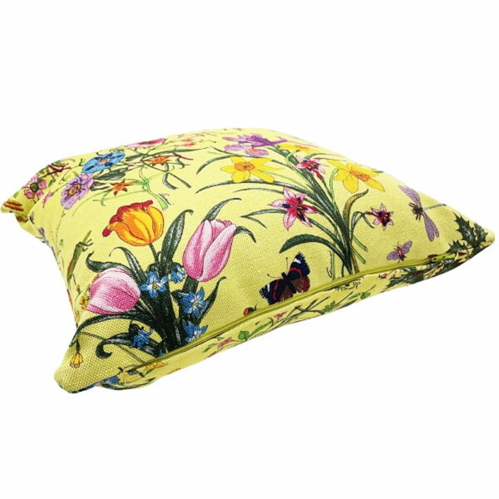 Gucci Gucci Flora Throw Pillow, Cotton and Linen, Multicolored Yellow, GUCCI Flower Mini Cushion, Pillow AA-16632 Size ONE SIZE - 3 Thumbnail