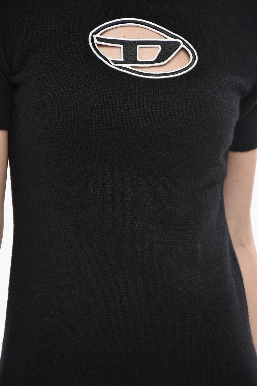Diesel Virgin Wool and Cashmere Dress M-ARGARET-DRS With Cut-Out Logo Size XS / US 0-2 / IT 36-38 - 3 Thumbnail