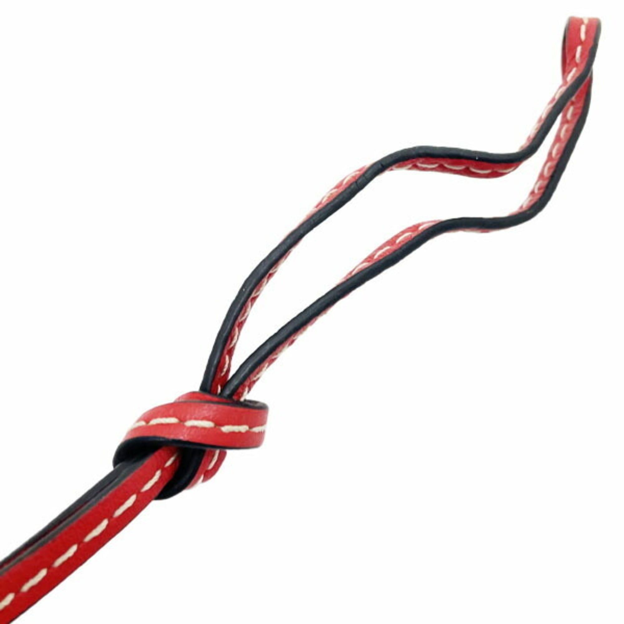 Loewe LOEWE Anagram Charm Small Strap Leather Metal Red Silver Knot Dice Bag Keychain TT-16665 Size ONE SIZE - 2 Thumbnail