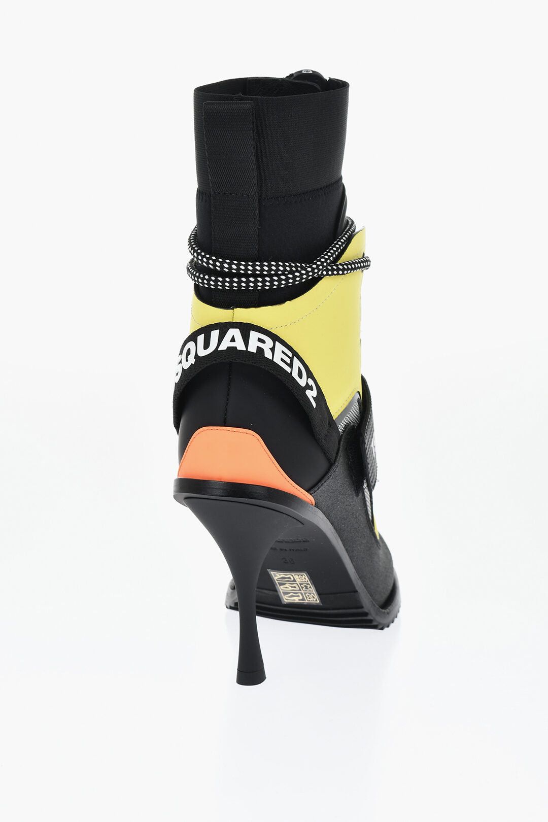 Dsquared2 Leather and Fabric Ankle Boots TECHNO HIKING with Bicolor Laces 9cm Size US 6 / IT 36 - 2 Thumbnail