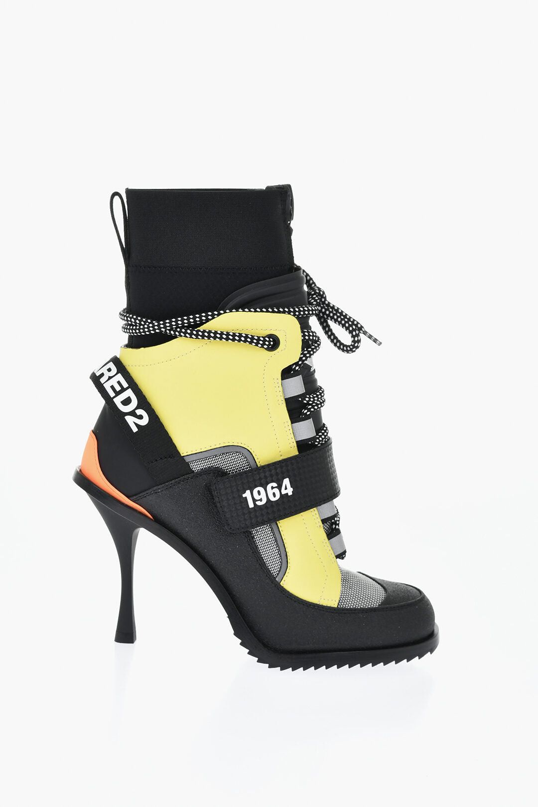 Dsquared2 Leather and Fabric Ankle Boots TECHNO HIKING with Bicolor Laces 9cm Size US 6 / IT 36 - 3 Thumbnail
