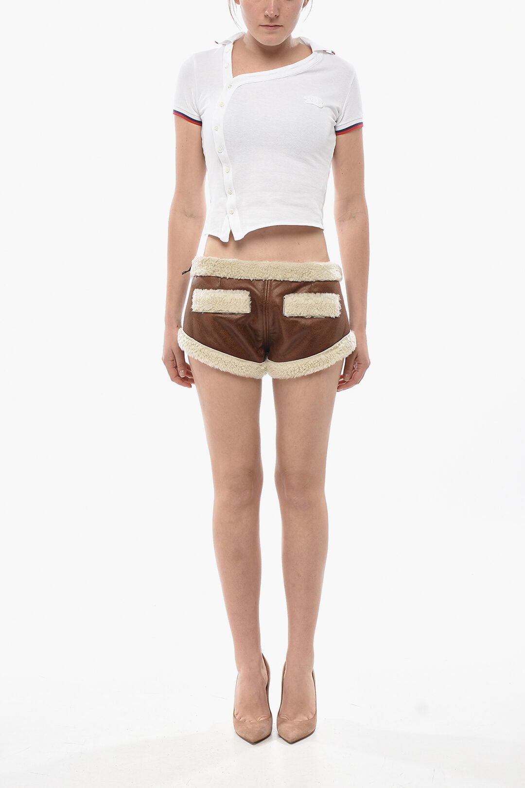 Dsquared2 Vegan Leather Shorts with Faux-Fur Lining Size 27" / US 4 / IT 40 - 4 Thumbnail