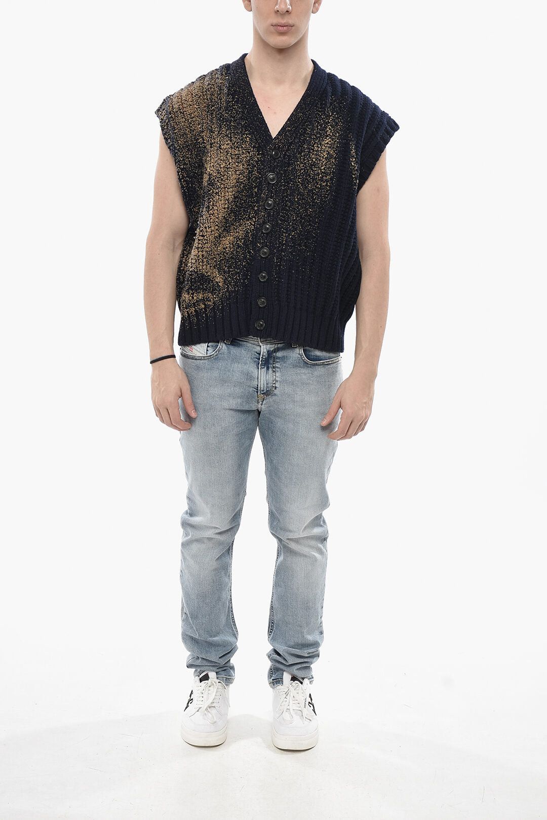 Maison Margiela MM0 Sleeveless Wool Cardigan With Coated Details Size US XS / EU 42 / 0 - 4 Thumbnail