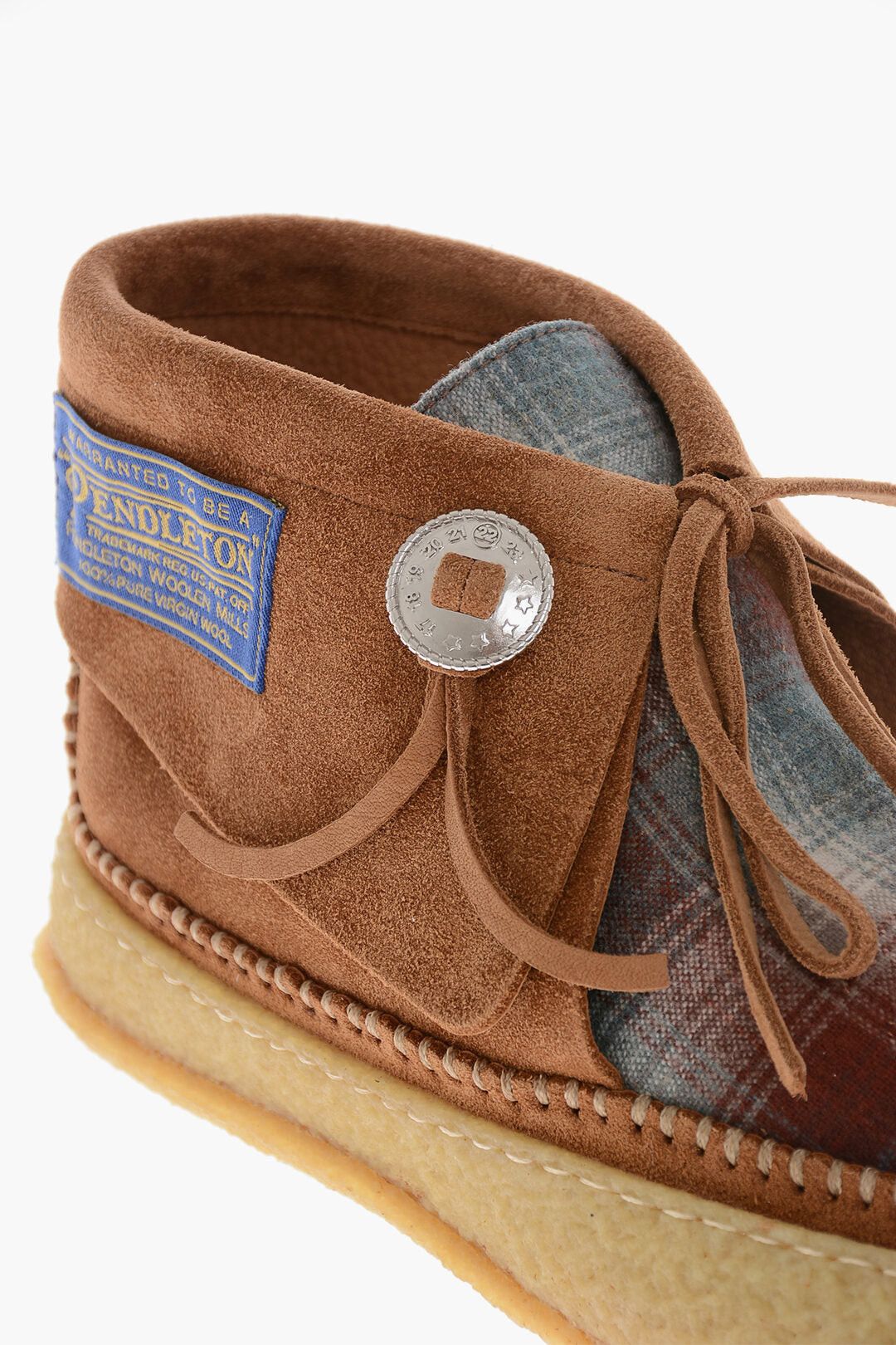 Maison Margiela M22 Suede Ankle Boots with Tartan Wool Insert Size US 7 / EU 40 - 4 Thumbnail