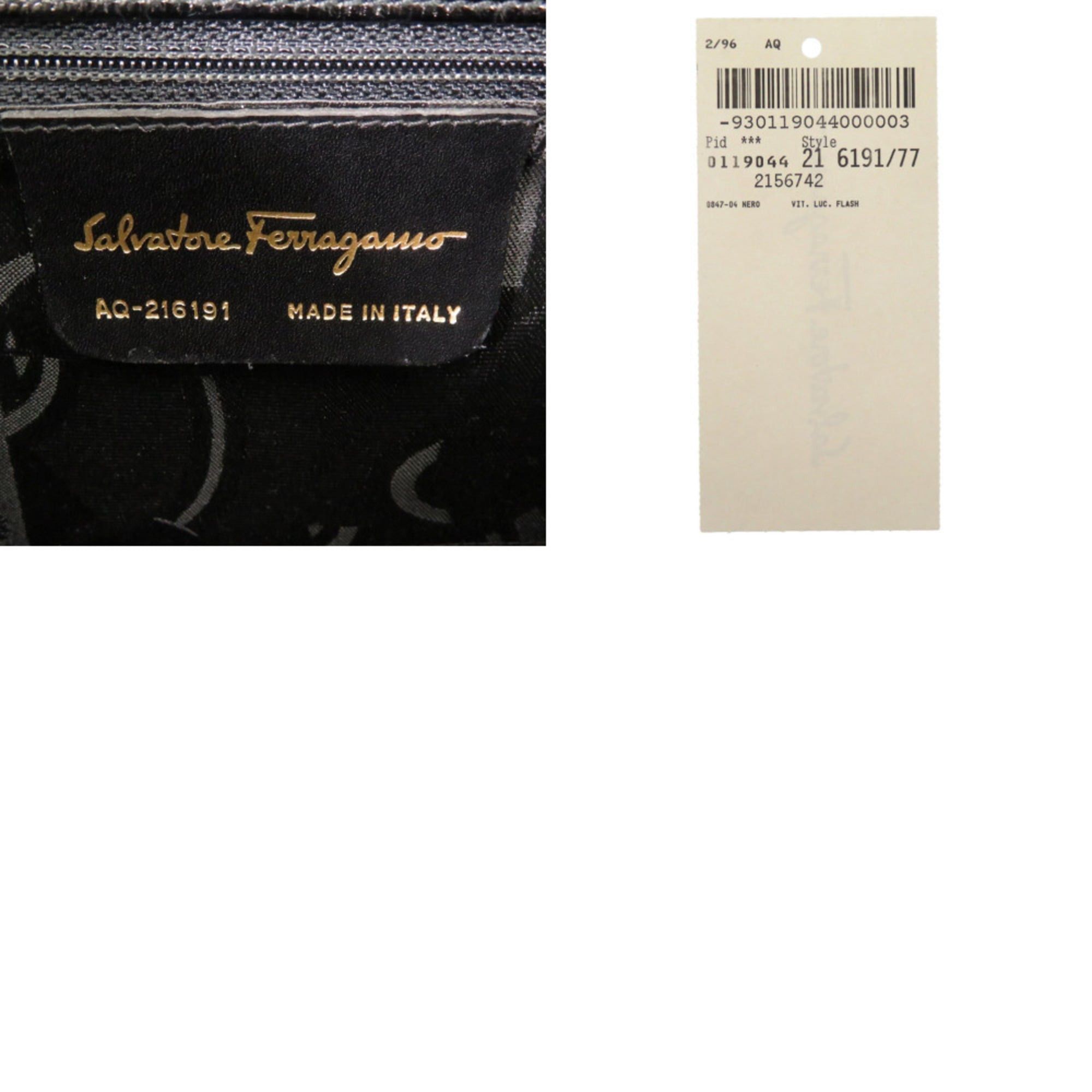 Salvatore Ferragamo Salvatore Ferragamo 2-Way Handbag AQ-216191 Embossed Leather Black 0814Salvatore Size ONE SIZE - 10 Thumbnail