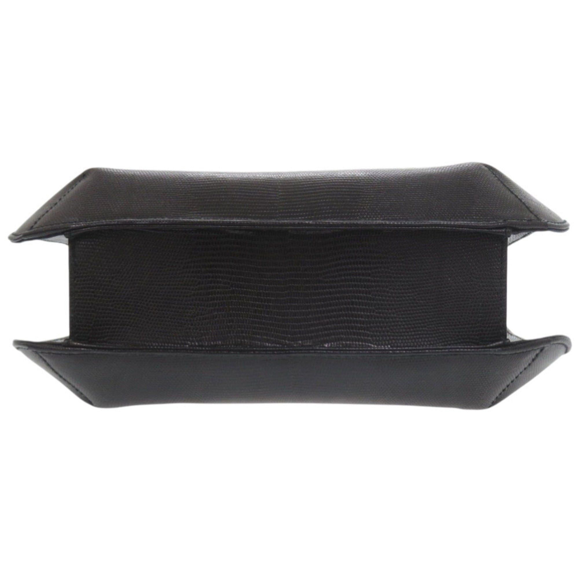 Salvatore Ferragamo Salvatore Ferragamo 2-Way Handbag AQ-216191 Embossed Leather Black 0814Salvatore Size ONE SIZE - 4 Thumbnail