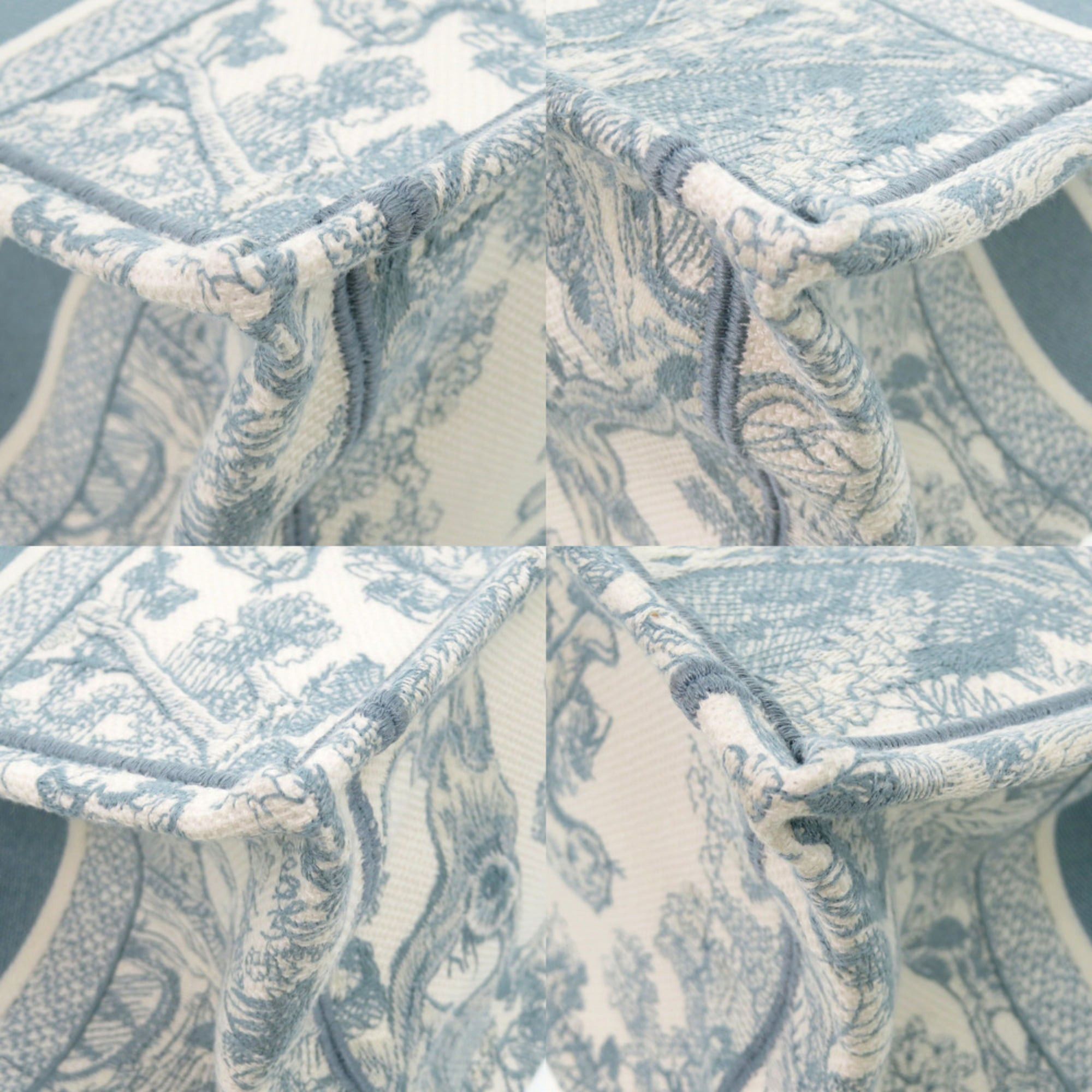 Dior Christian Dior Unused Dior Book Tote Bag, Medium, Toile de Jouy Embroidery, 50MA0225, Cotton, Light Blue, White, 0283Dior Size ONE SIZE - 9 Thumbnail